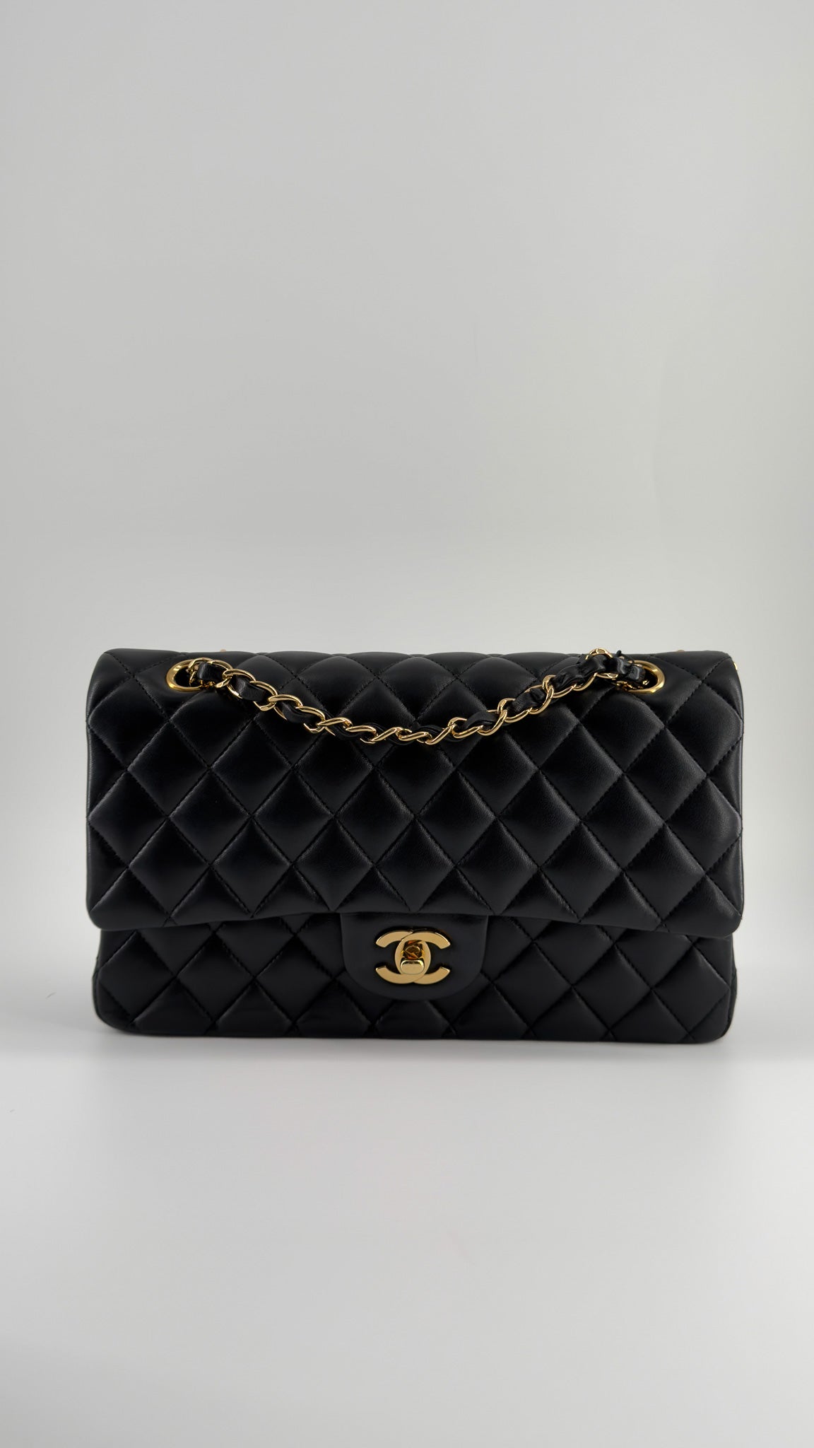 Chanel Lambskin Quilted Medium Double Flap Black