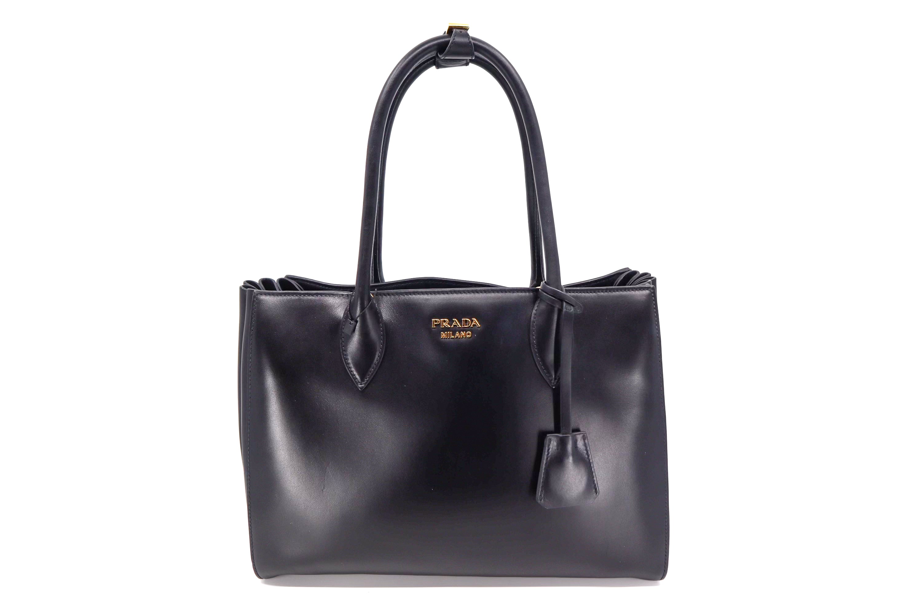 Prada City Calfskin Medium Bibliotheque tote Black