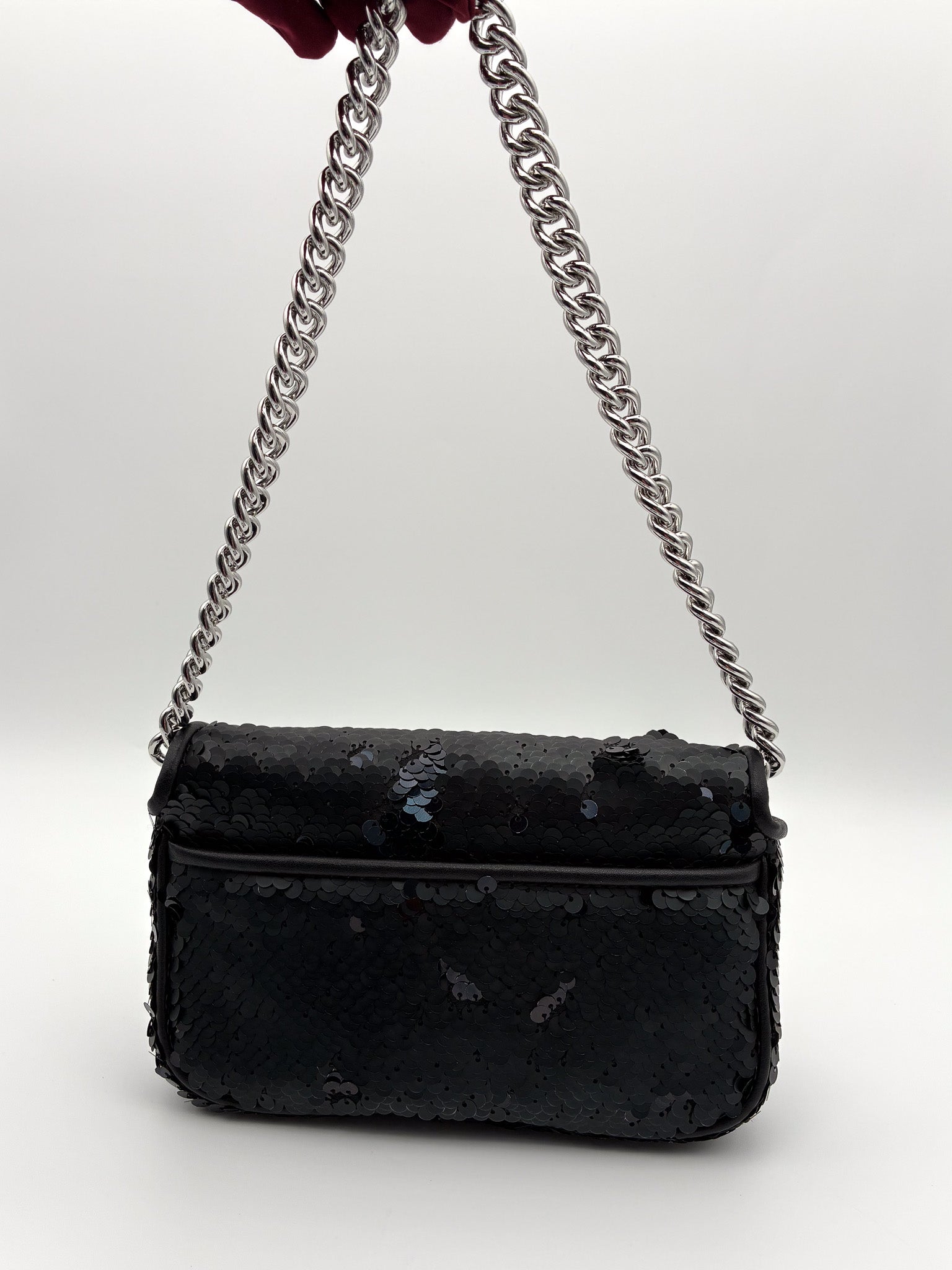 Marc Jacobs The Mini J Marc Shoulder Women's Black Sequined