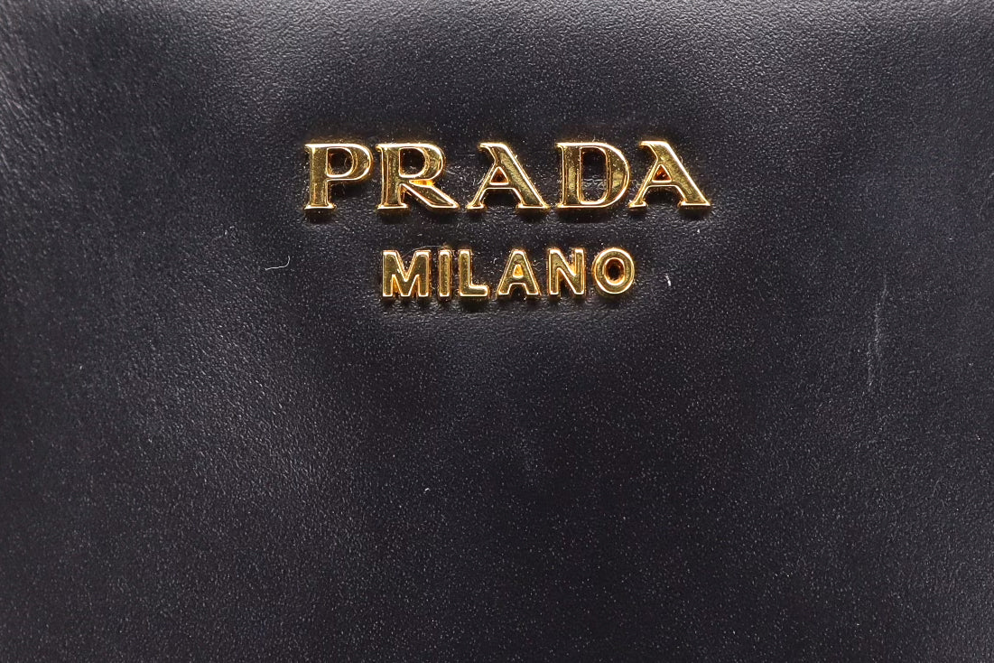 Prada City Calfskin Medium Bibliotheque tote Black