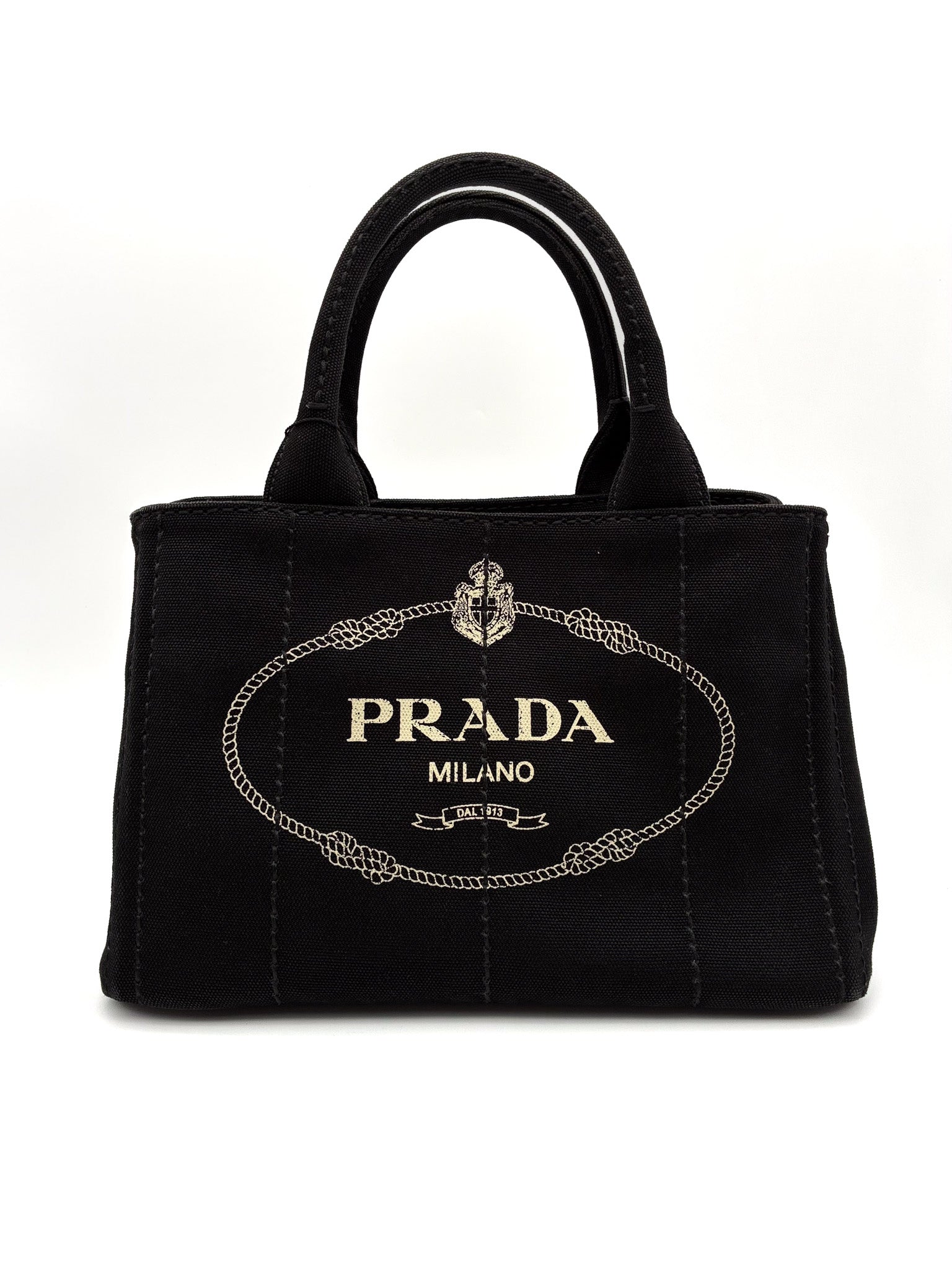 PRADA Small Canvas Canapa Logo Tote