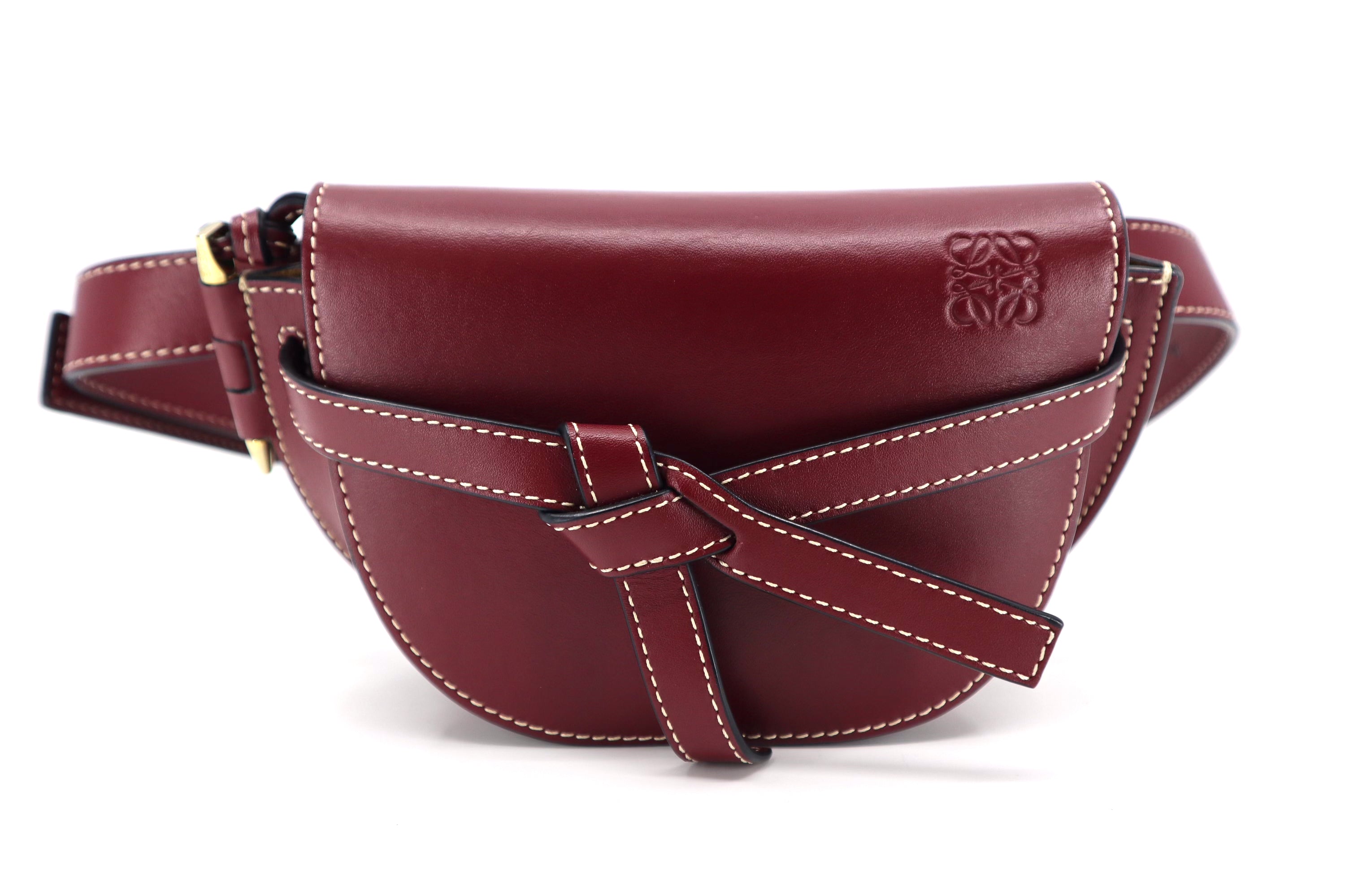 Loewe Calfskin Mini Gate Belt Bag Burgundy