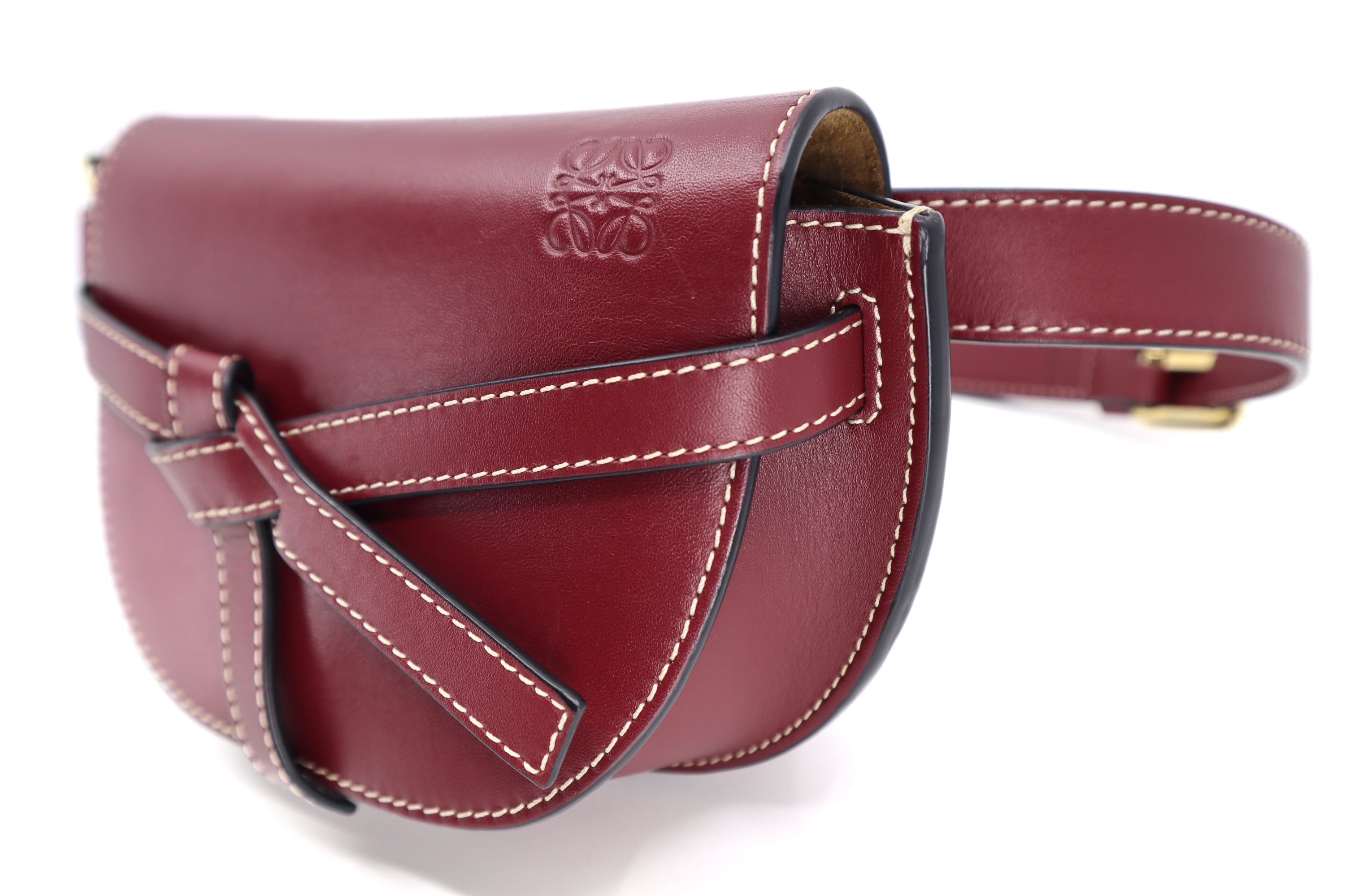 Loewe Calfskin Mini Gate Belt Bag Burgundy