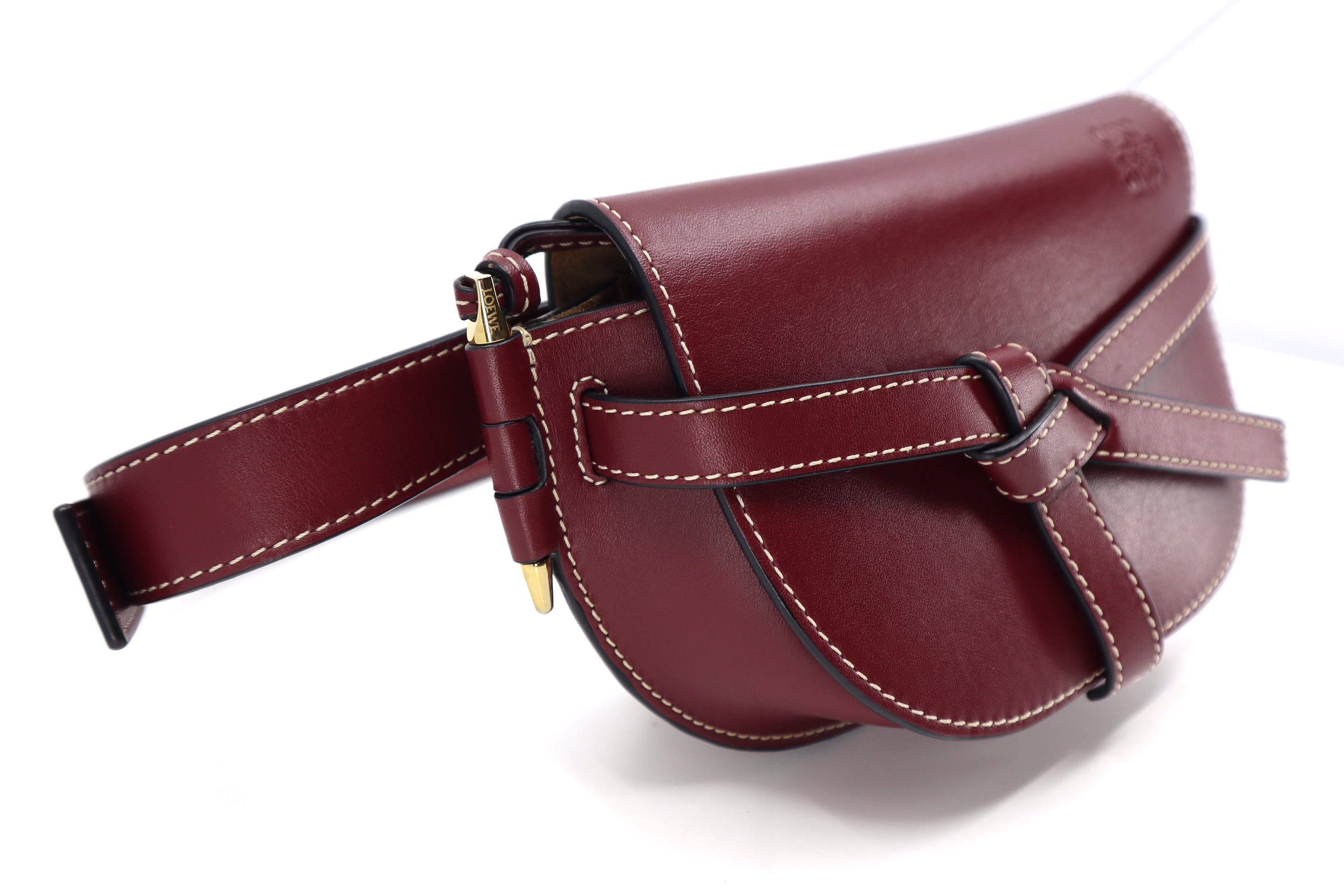 Loewe Calfskin Mini Gate Belt Bag Burgundy