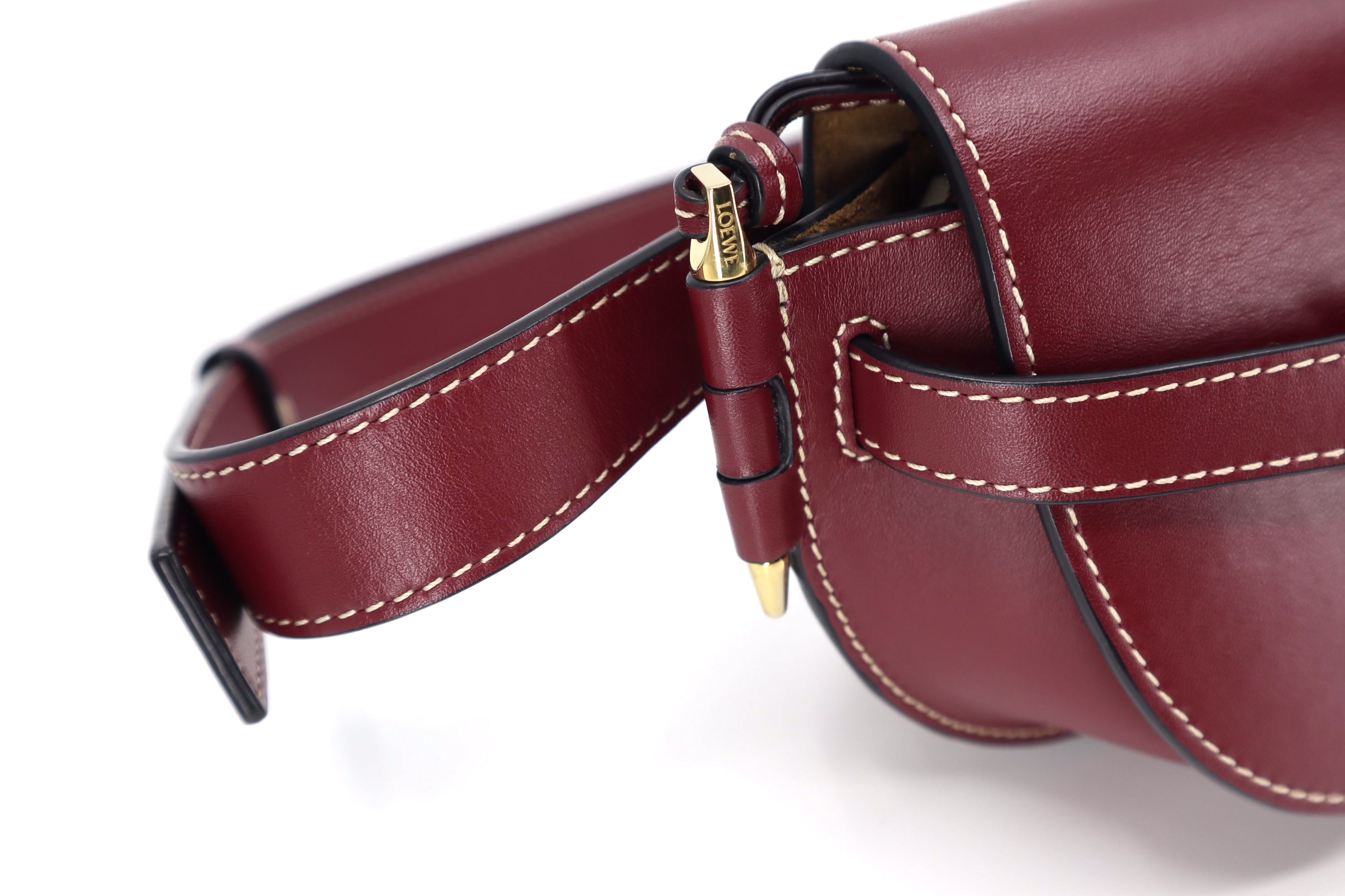 Loewe Calfskin Mini Gate Belt Bag Burgundy