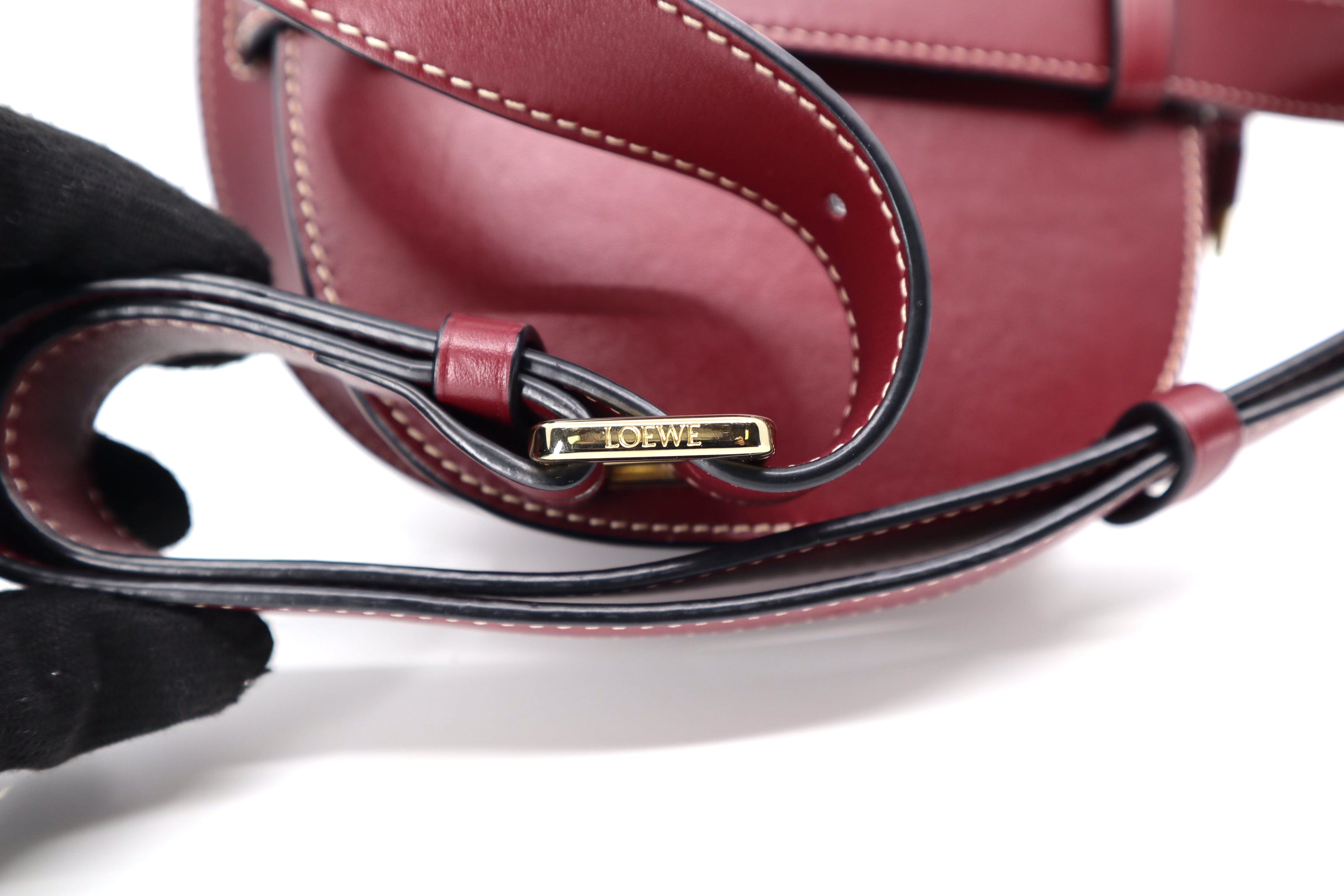 Loewe Calfskin Mini Gate Belt Bag Burgundy