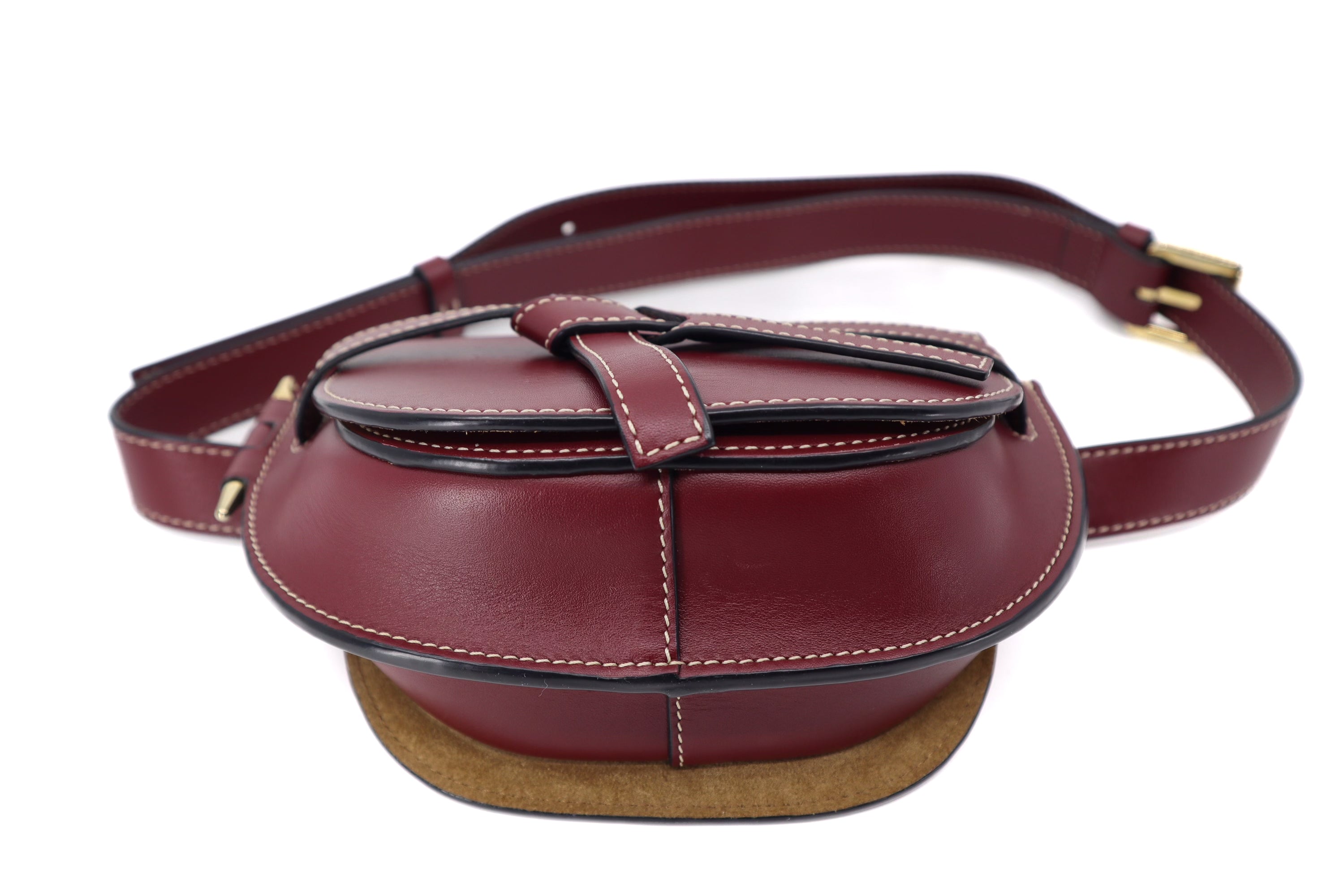 Loewe Calfskin Mini Gate Belt Bag Burgundy