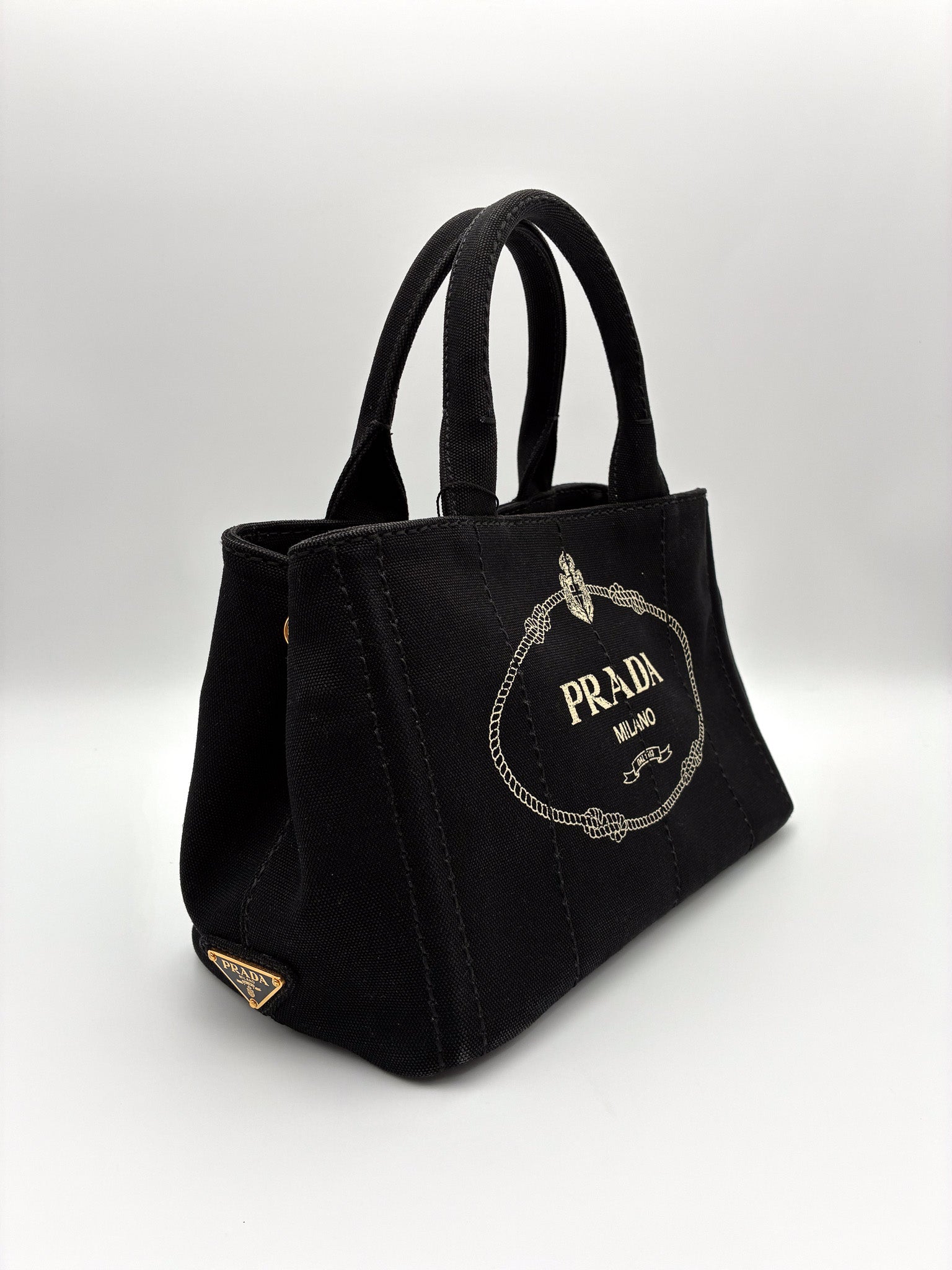 PRADA Small Canvas Canapa Logo Tote