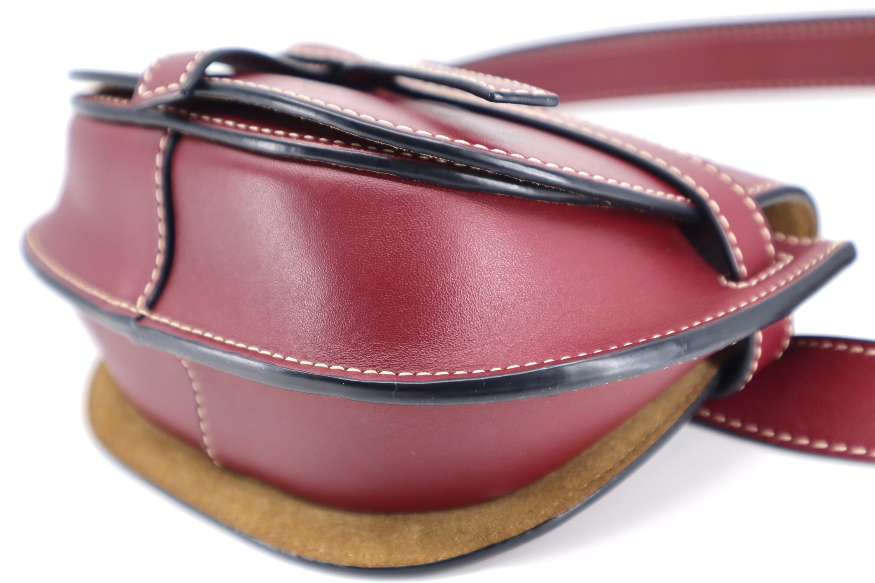 Loewe Calfskin Mini Gate Belt Bag Burgundy