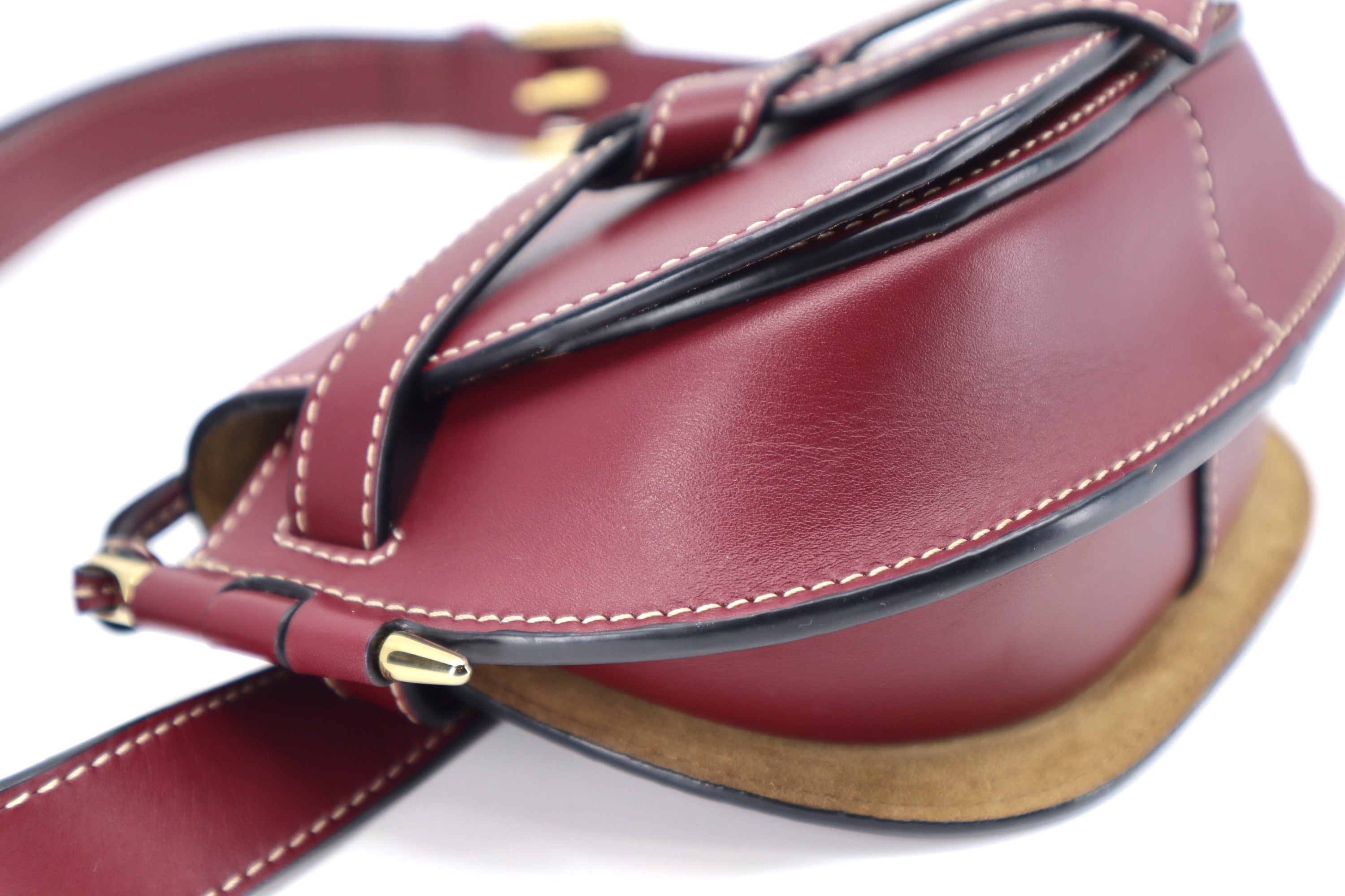 Loewe Calfskin Mini Gate Belt Bag Burgundy