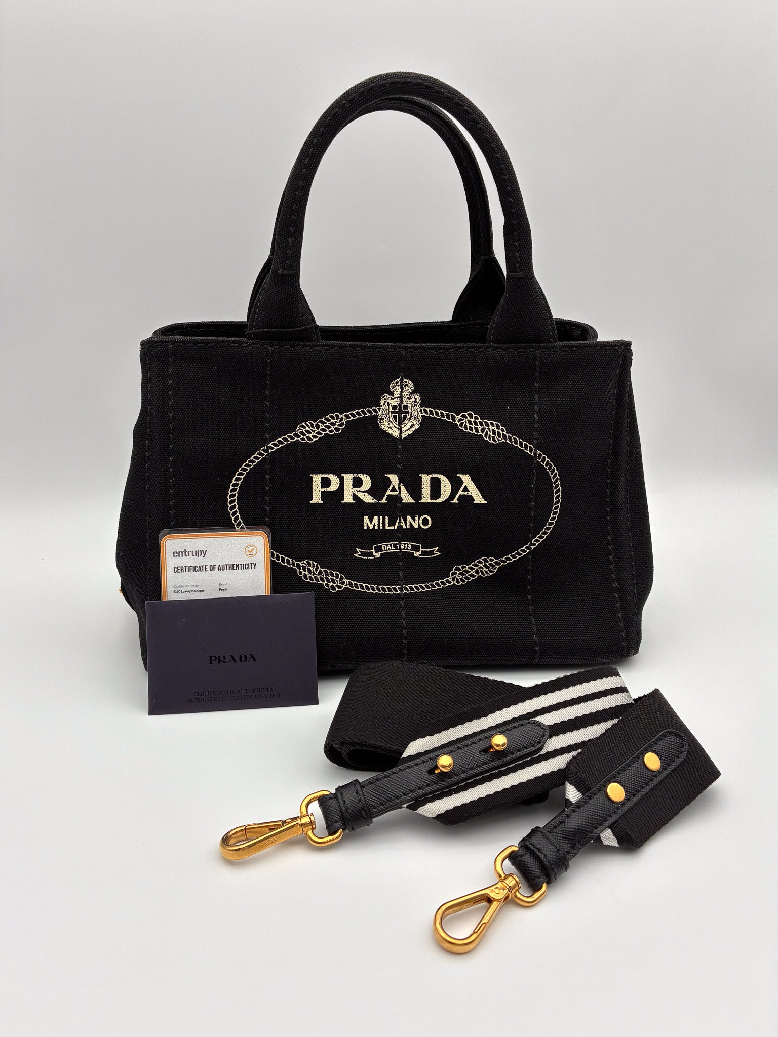 PRADA Small Canvas Canapa Logo Tote
