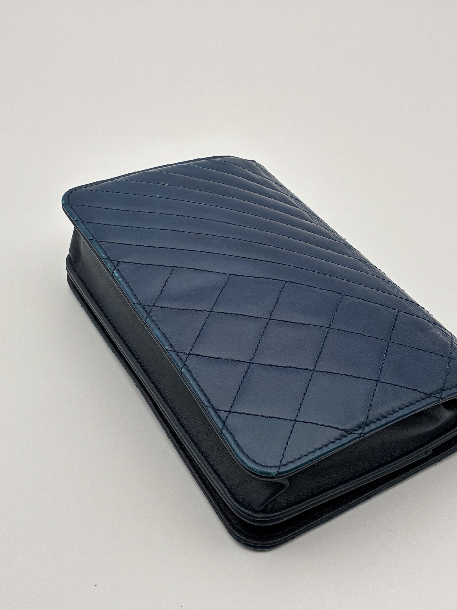 Chanel Coco Boy Wallet on Chain Quilted Aged Calfskin