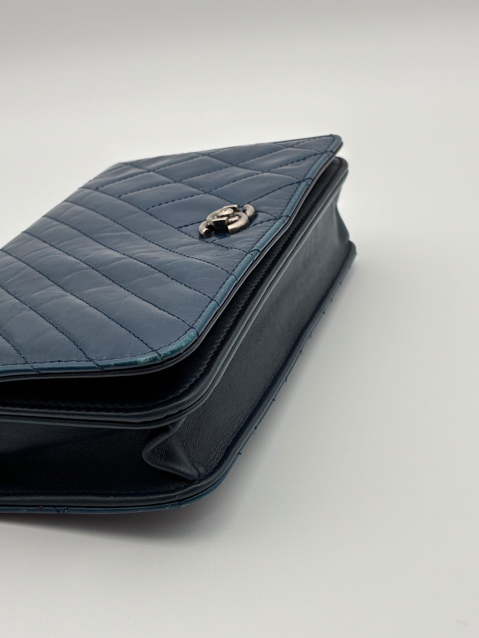 Chanel Coco Boy Wallet on Chain Quilted Aged Calfskin