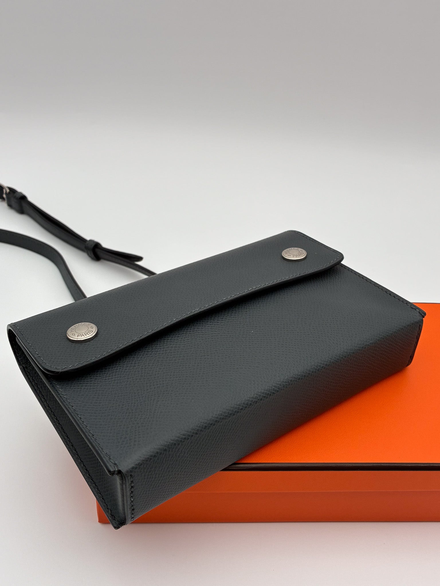 Hermes Epsom Hermesnap Wallet Gris Meyer