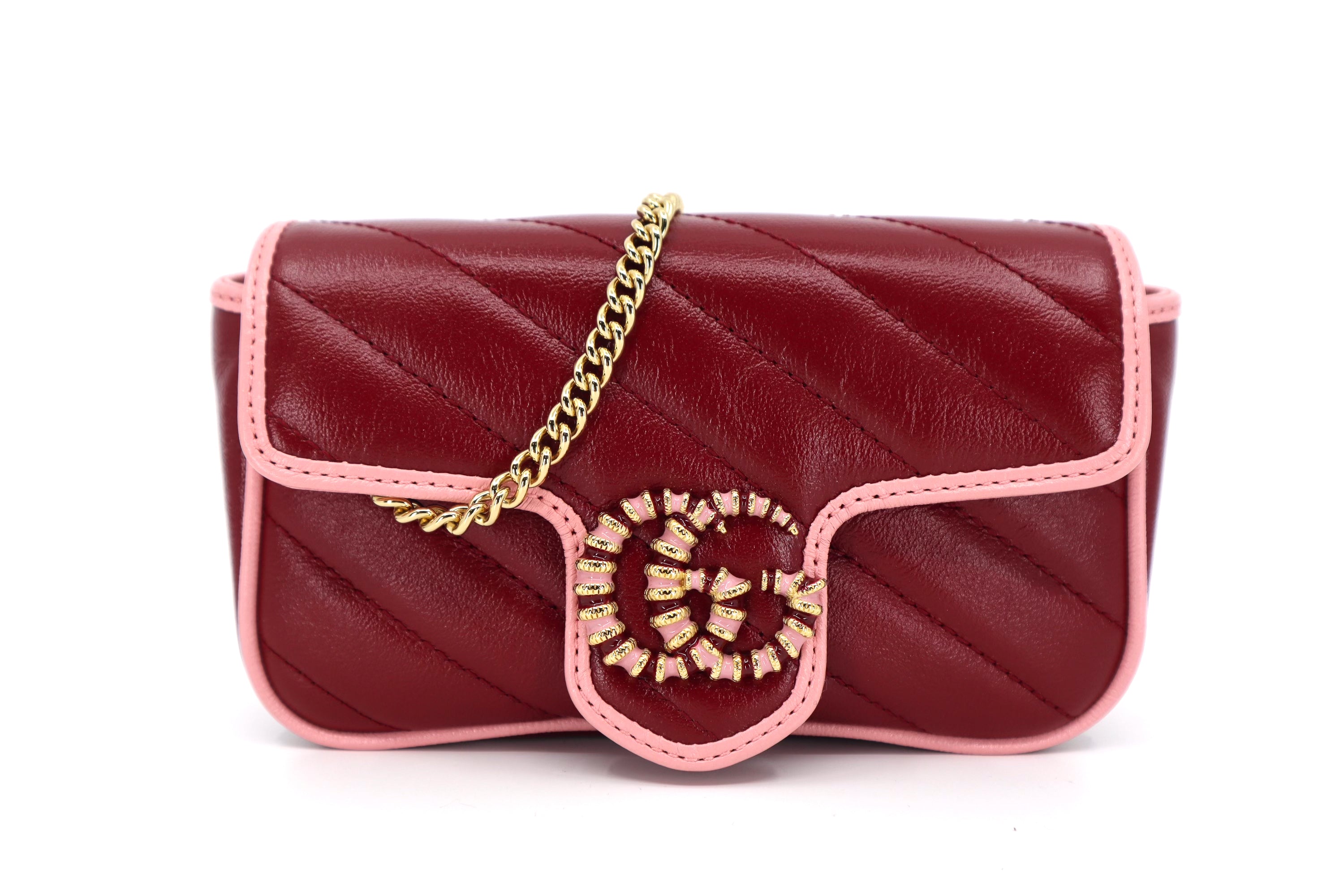 Gucci Marmont Super Mini New Cherry Red Wild Rose Torchon GG