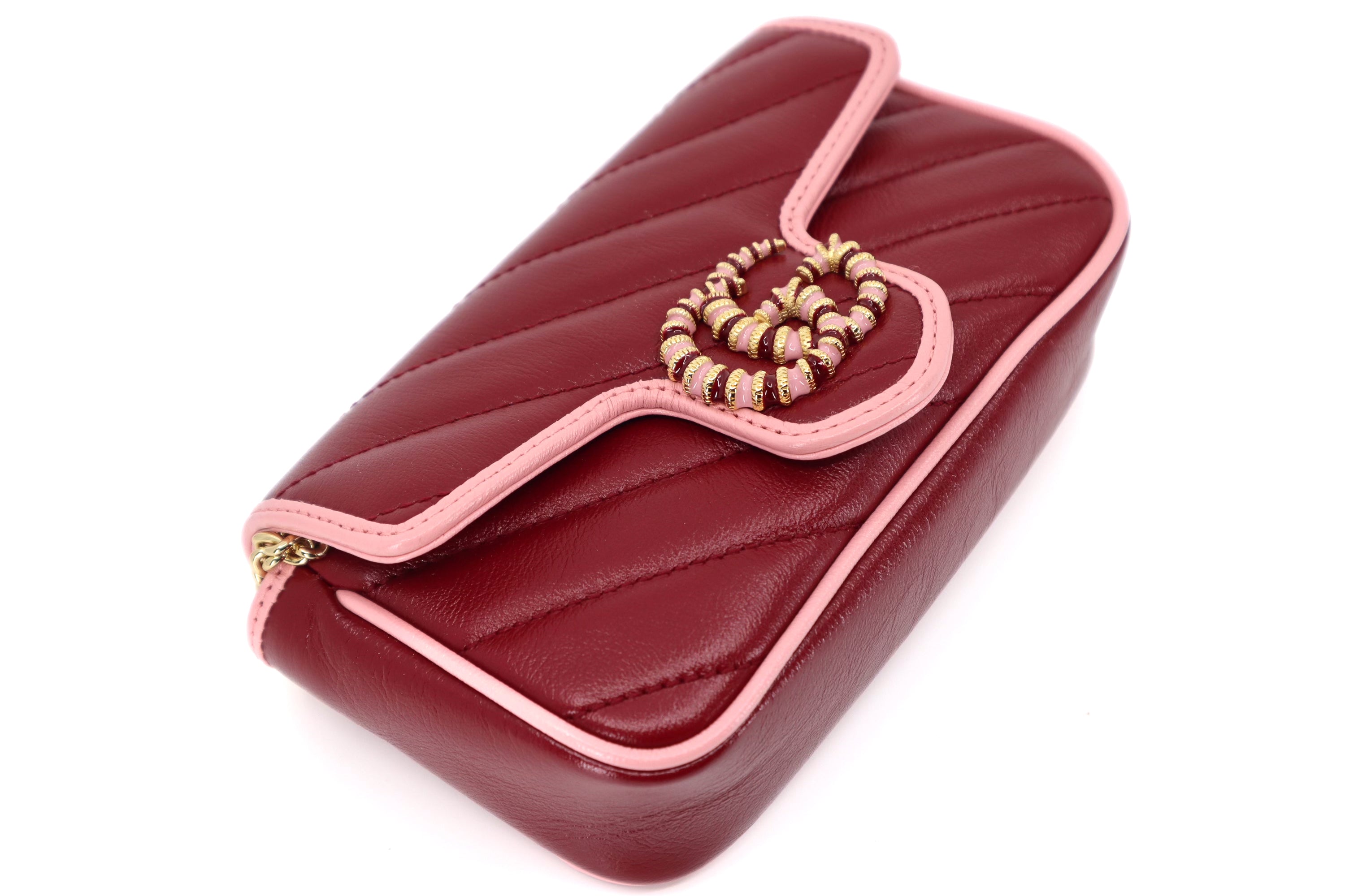 Gucci Marmont Super Mini New Cherry Red Wild Rose Torchon GG