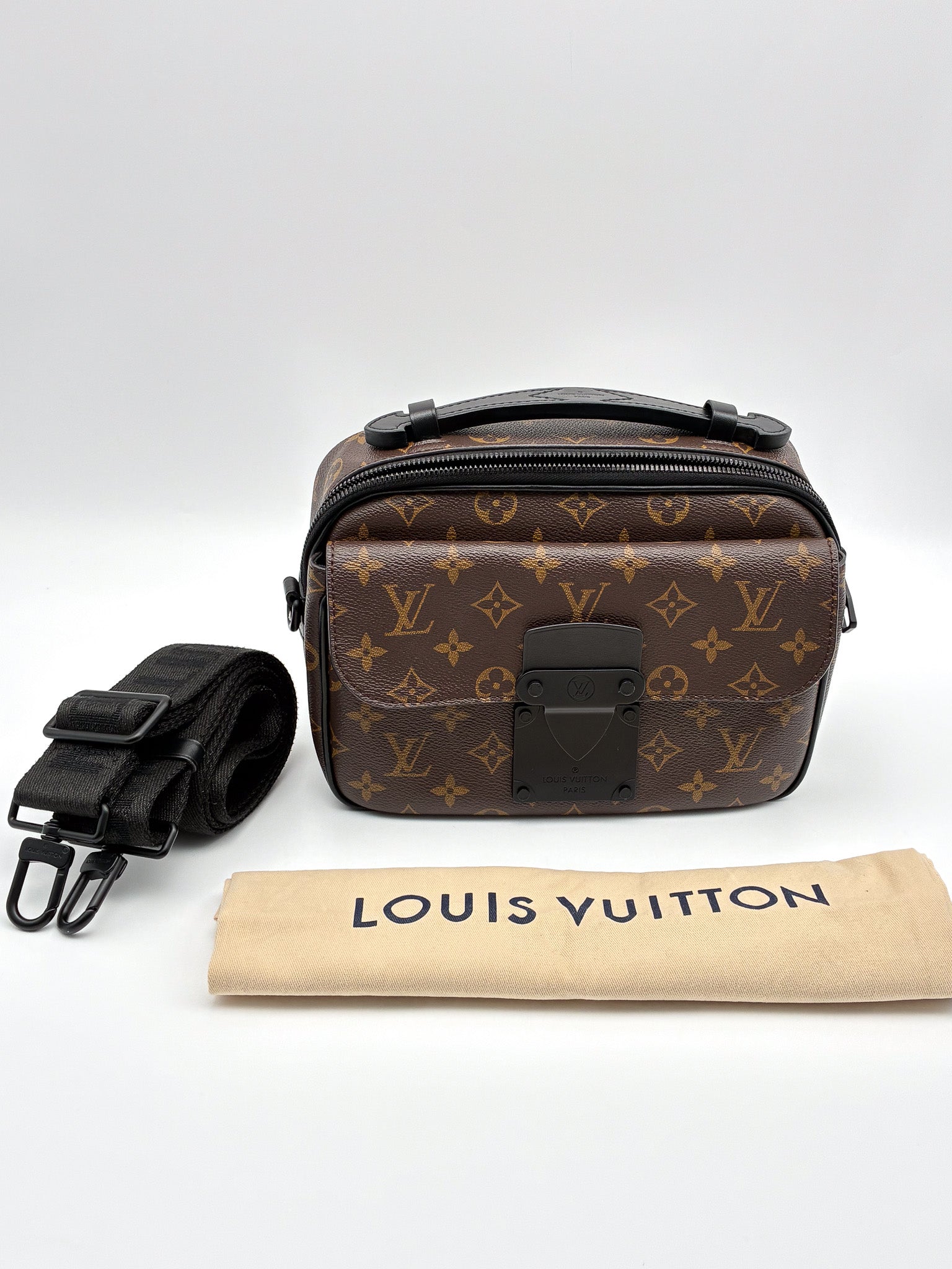 Louis Vuitton Monogram Macassar S Lock Messenger