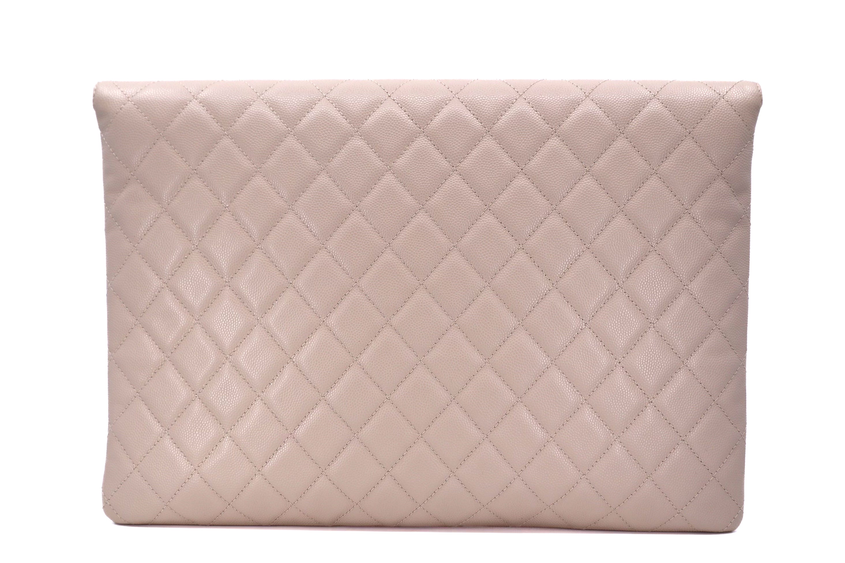 Chanel Caviar Quilted Large Golden Class Pouch Light Pink