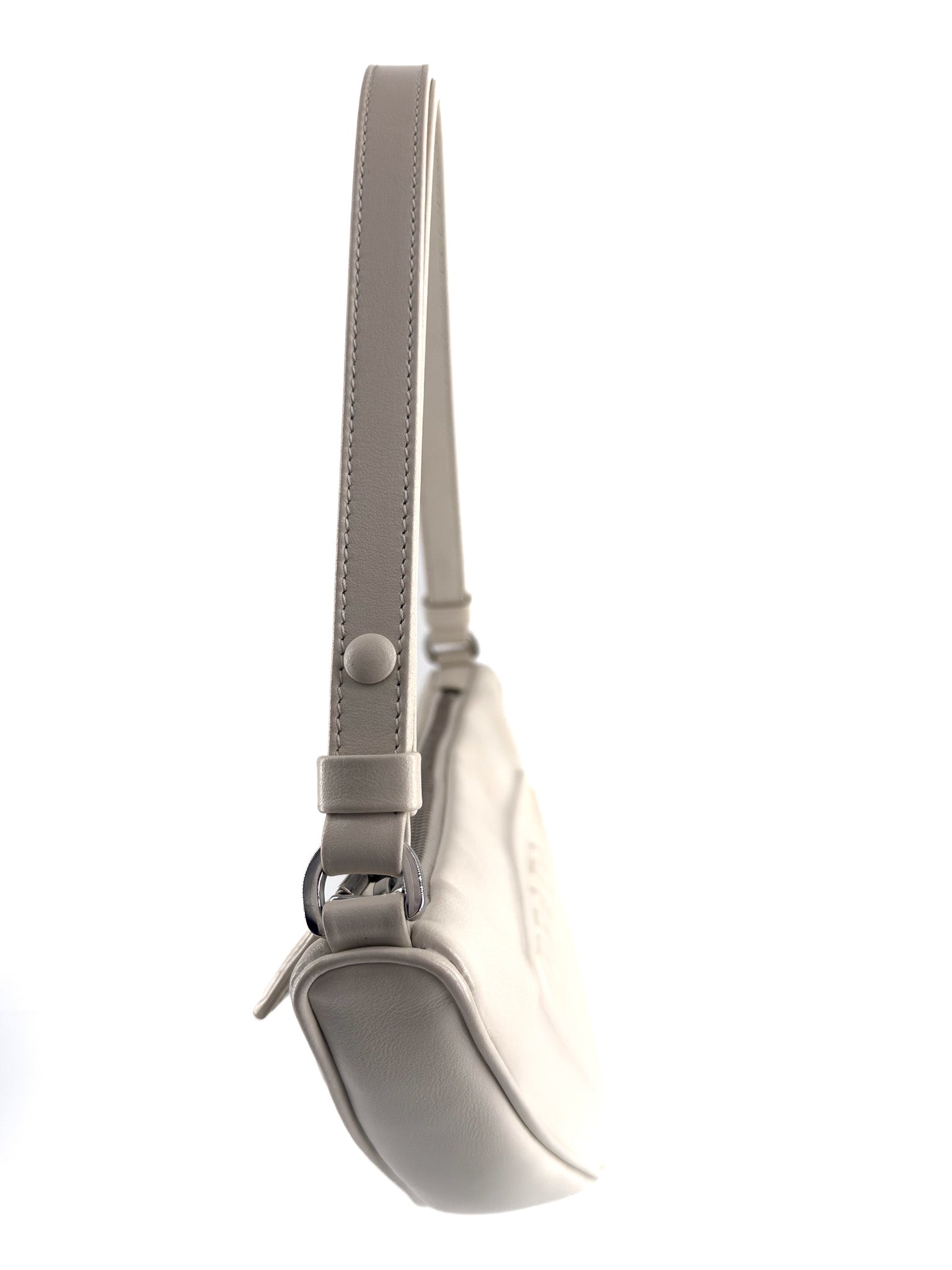 Prada Leather Triangle Shoulder Bag white