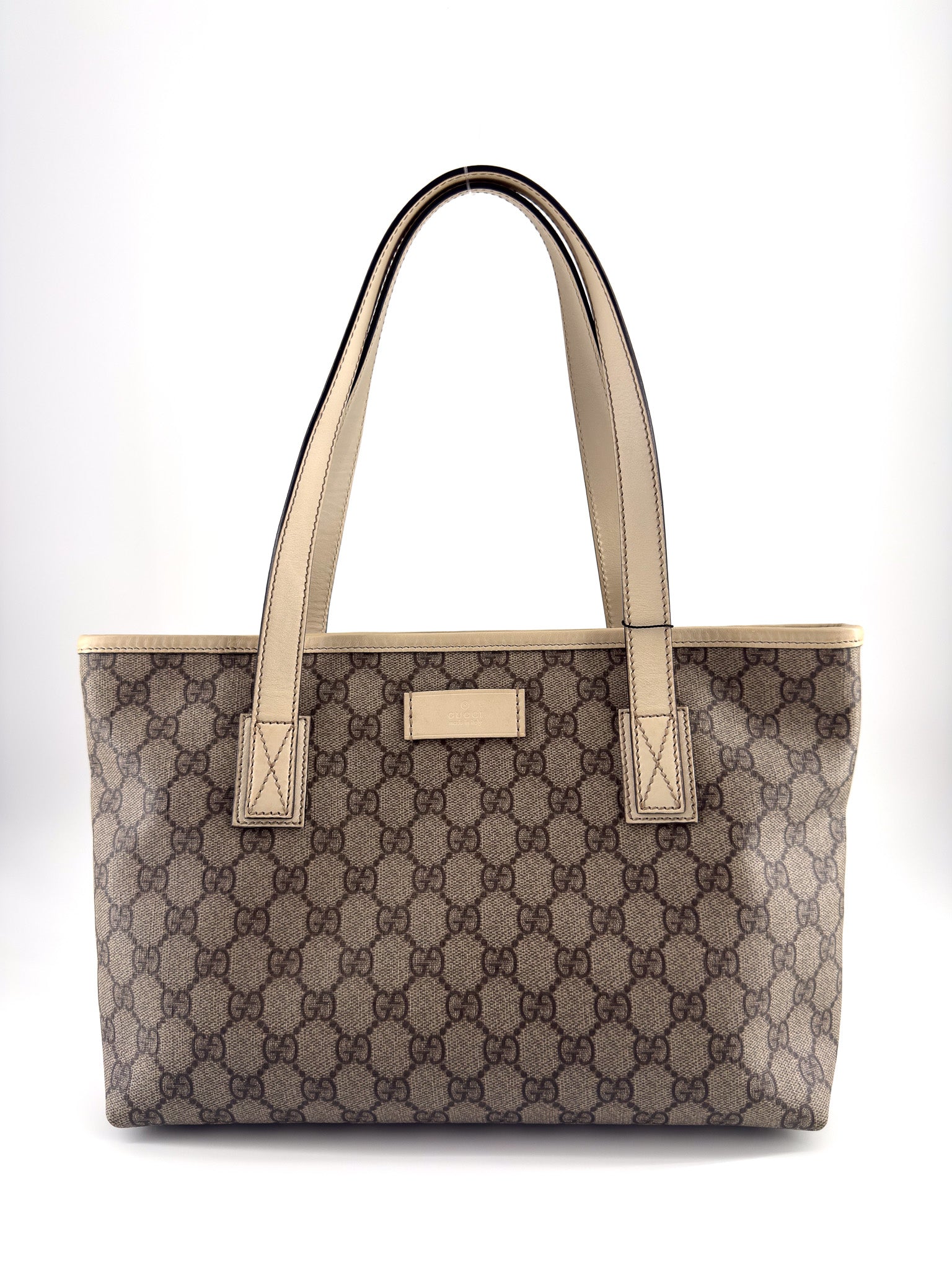 GUCCI GG CANVAS SMALL TOTE MONOGRAM WHITE