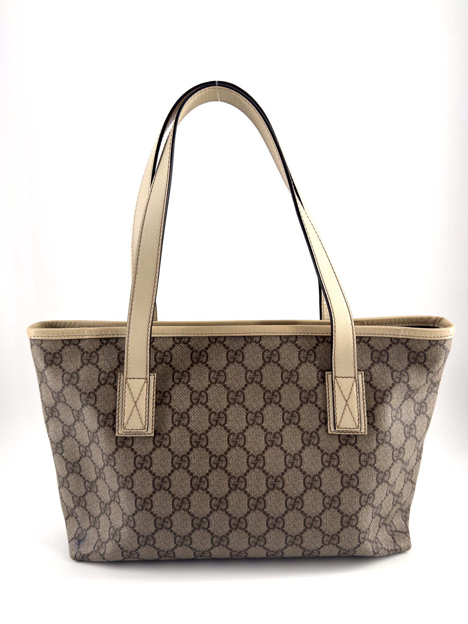 GUCCI GG CANVAS SMALL TOTE MONOGRAM WHITE