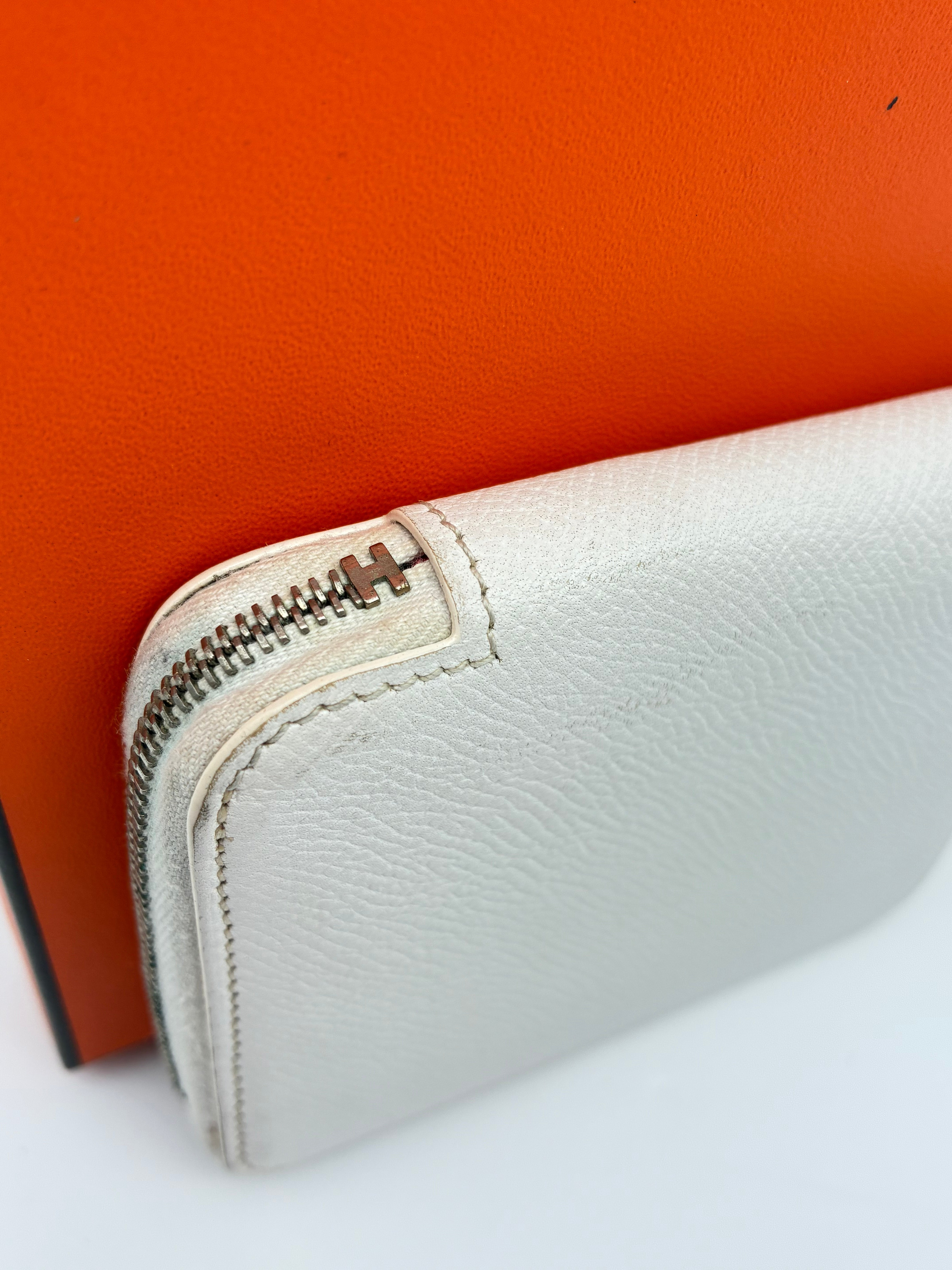 Hermes Silk'In Compact wallet Epsom White