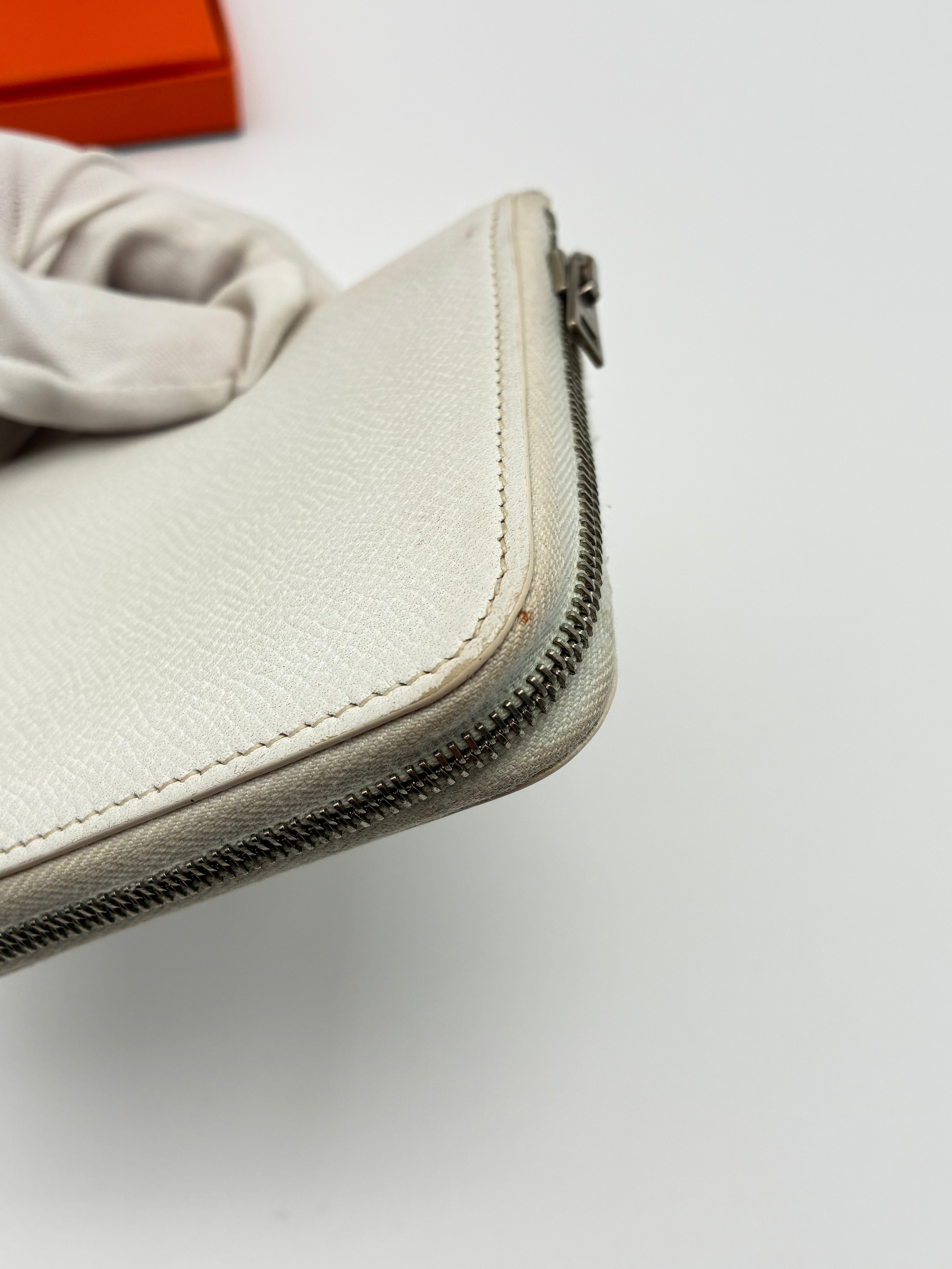 Hermes Silk'In Compact wallet Epsom White
