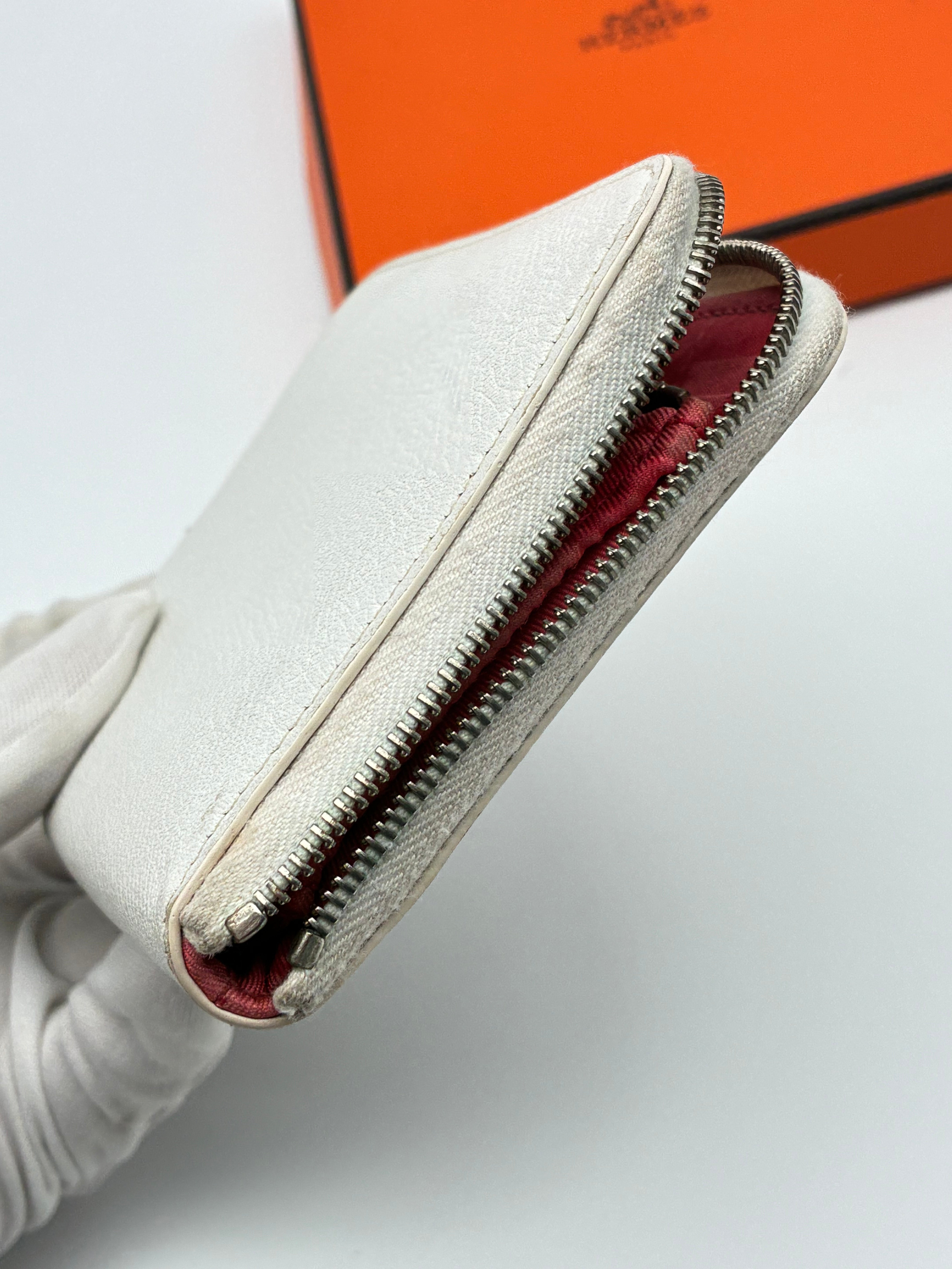 Hermes Silk'In Compact wallet Epsom White