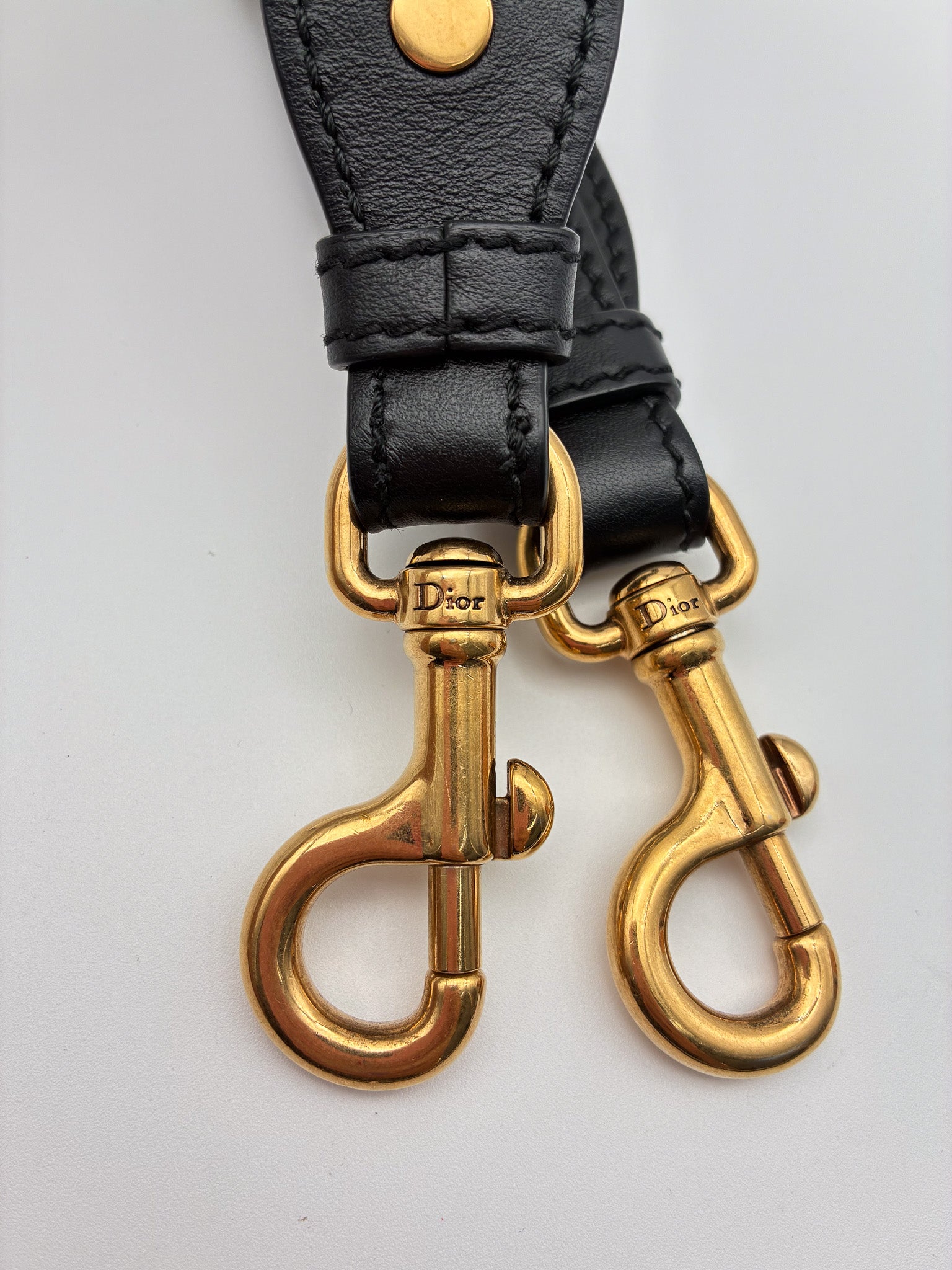 Christian Dior Canvas Embroidered Shoulder Strap Black