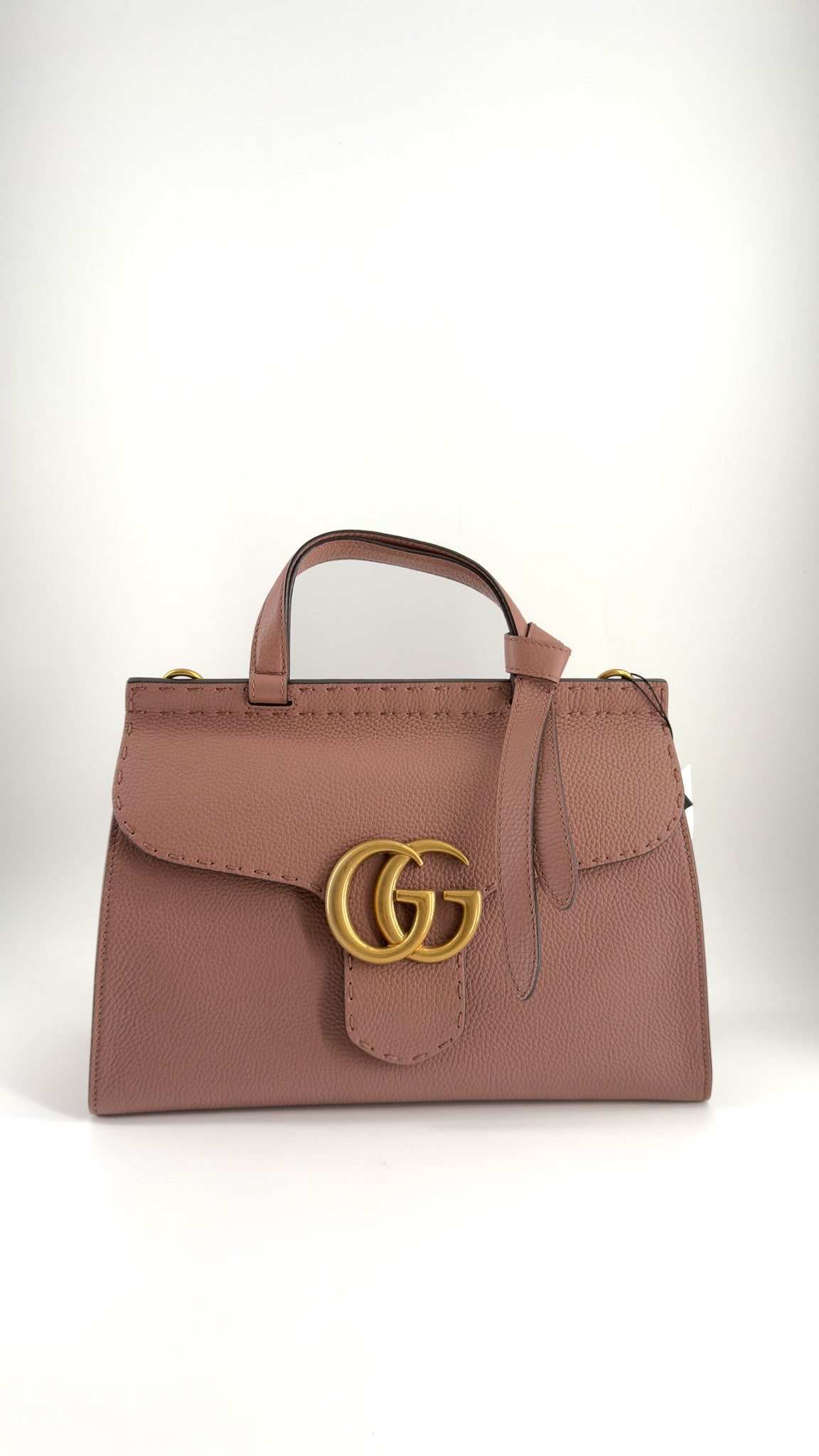 Calfskin Small GG Marmont Top Handle Bag Rosy