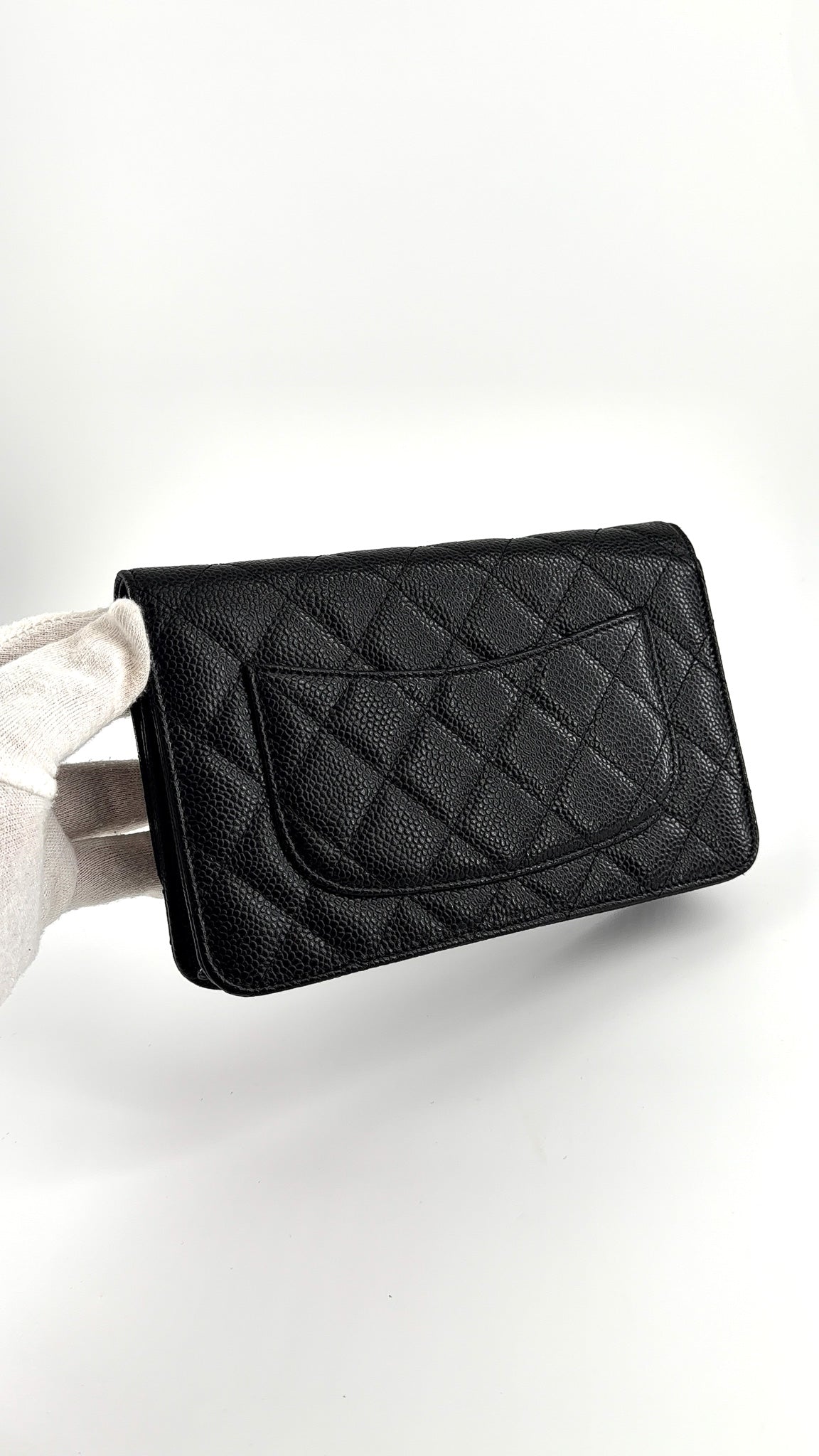 Chanel Caviar Quilted Wallet On Chain WOC Black