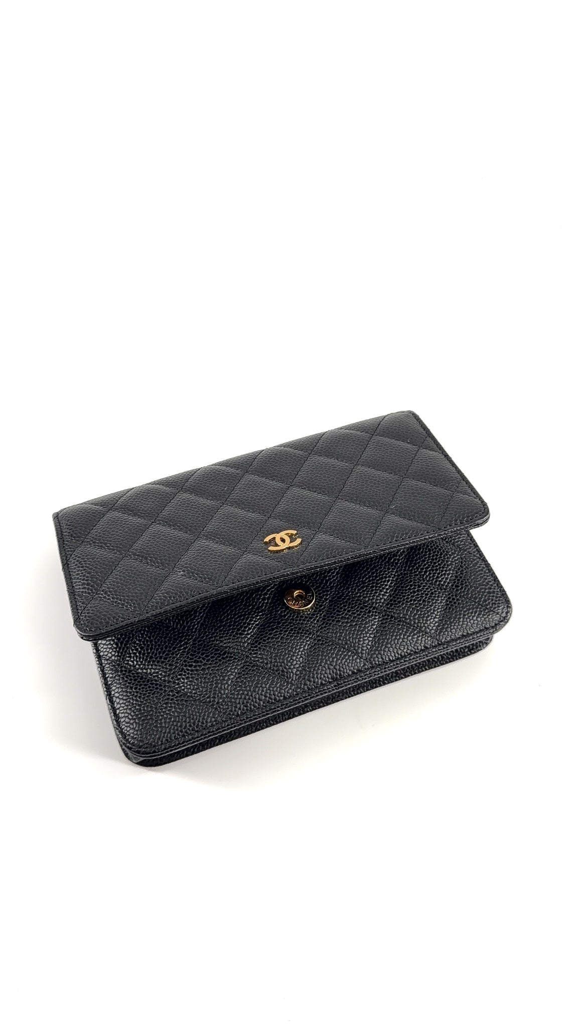 Chanel Caviar Quilted Wallet On Chain WOC Black