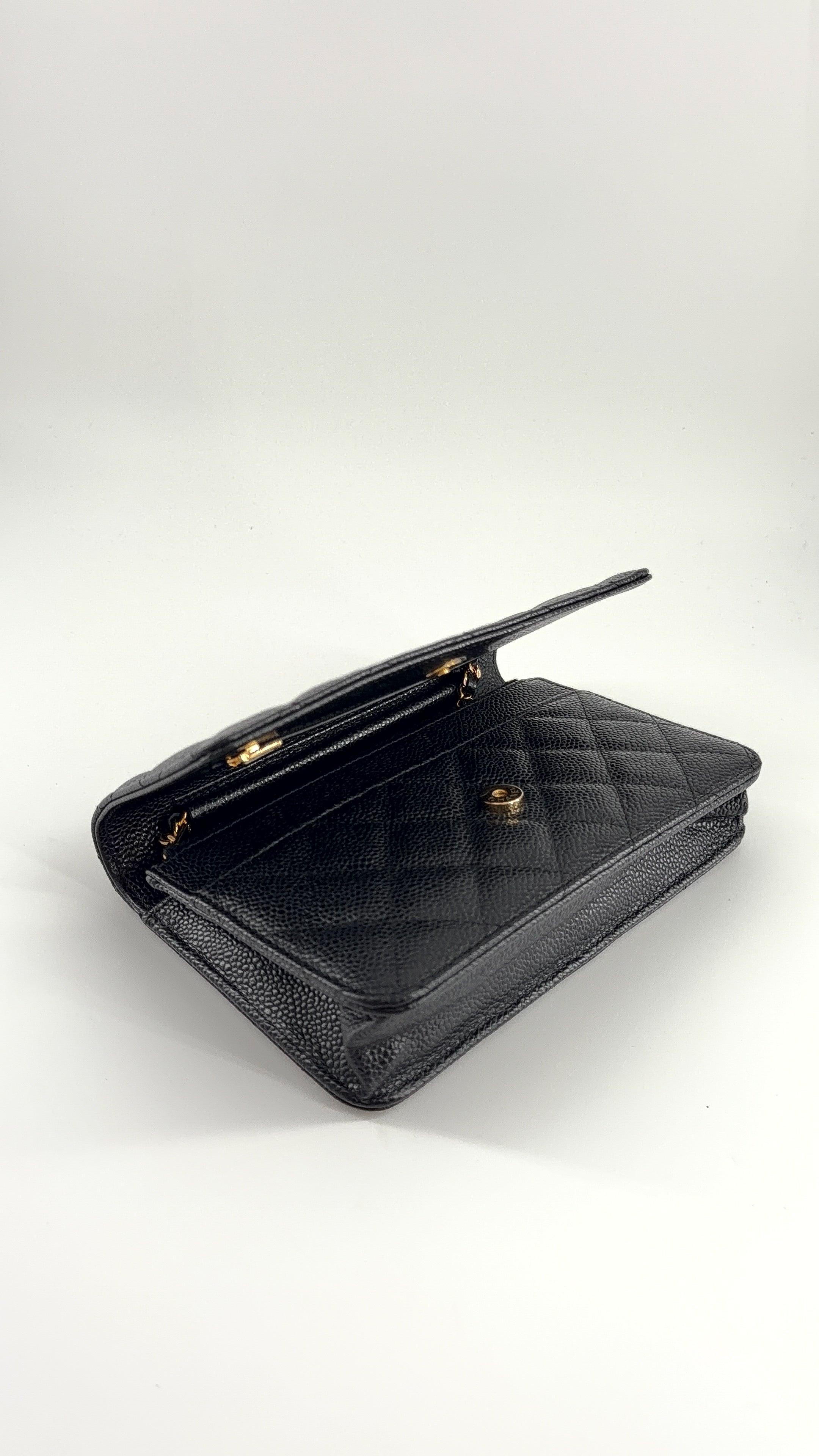 Chanel Caviar Quilted Wallet On Chain WOC Black