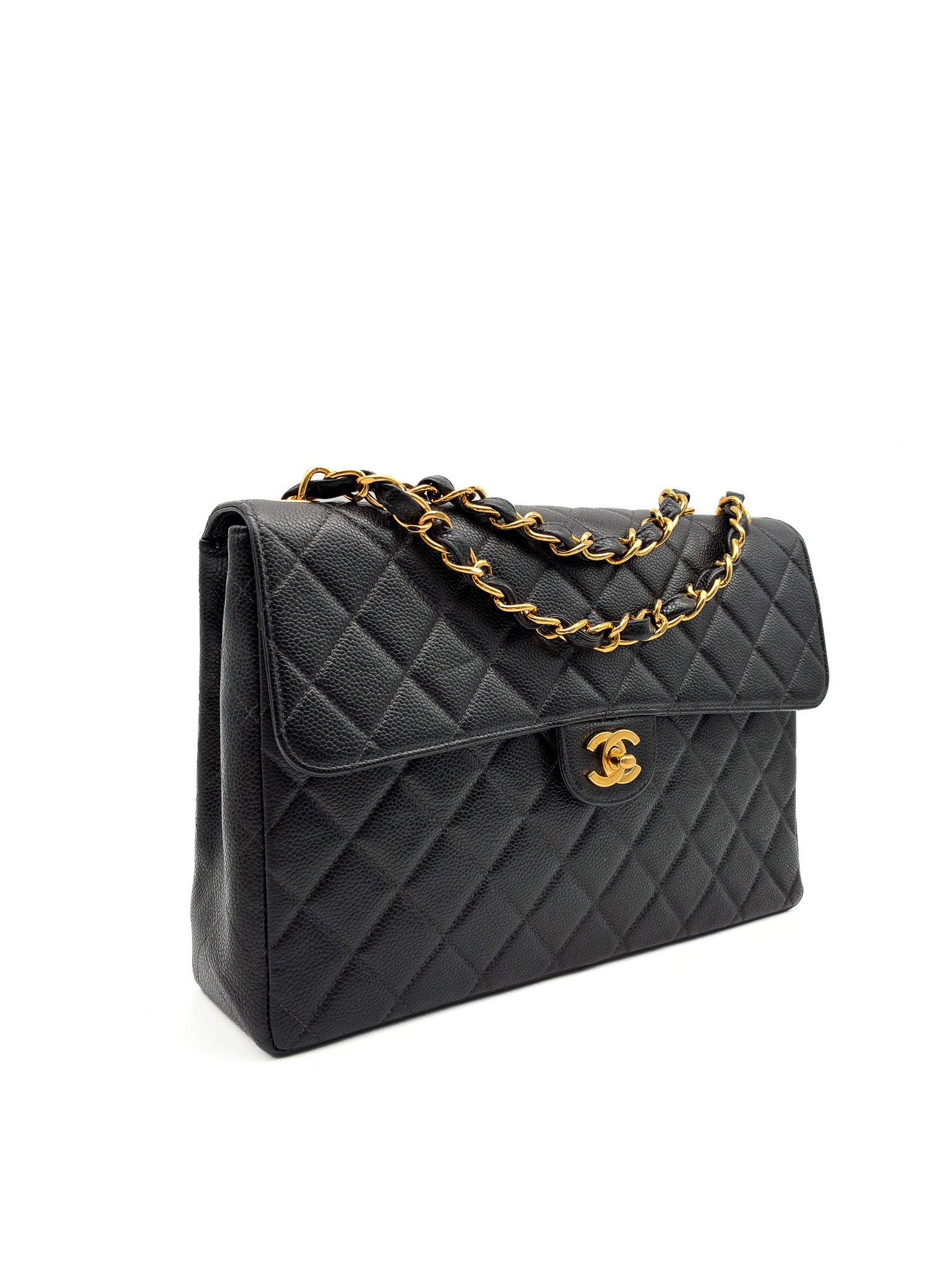 Chanel Jumbo Single Flap Caviar 24k GHW