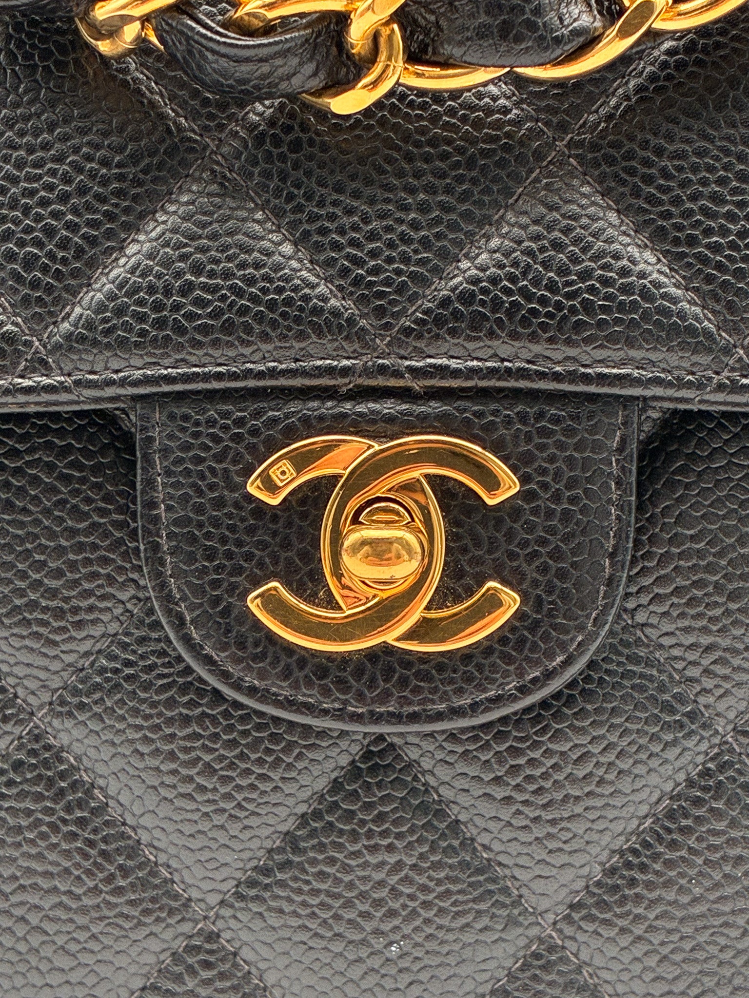 Chanel Jumbo Single Flap Caviar 24k GHW