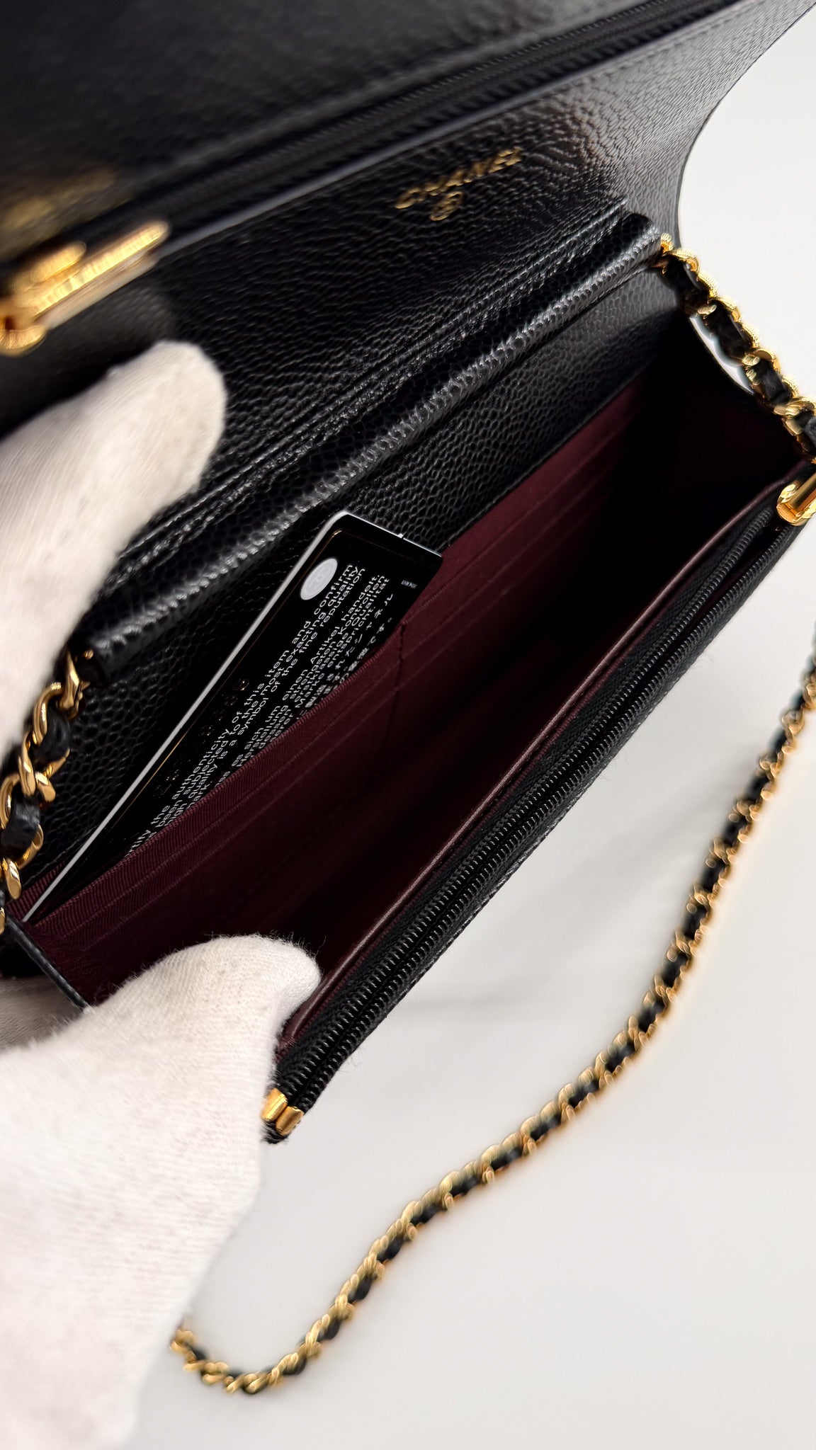 Chanel Caviar Quilted Wallet On Chain WOC Black