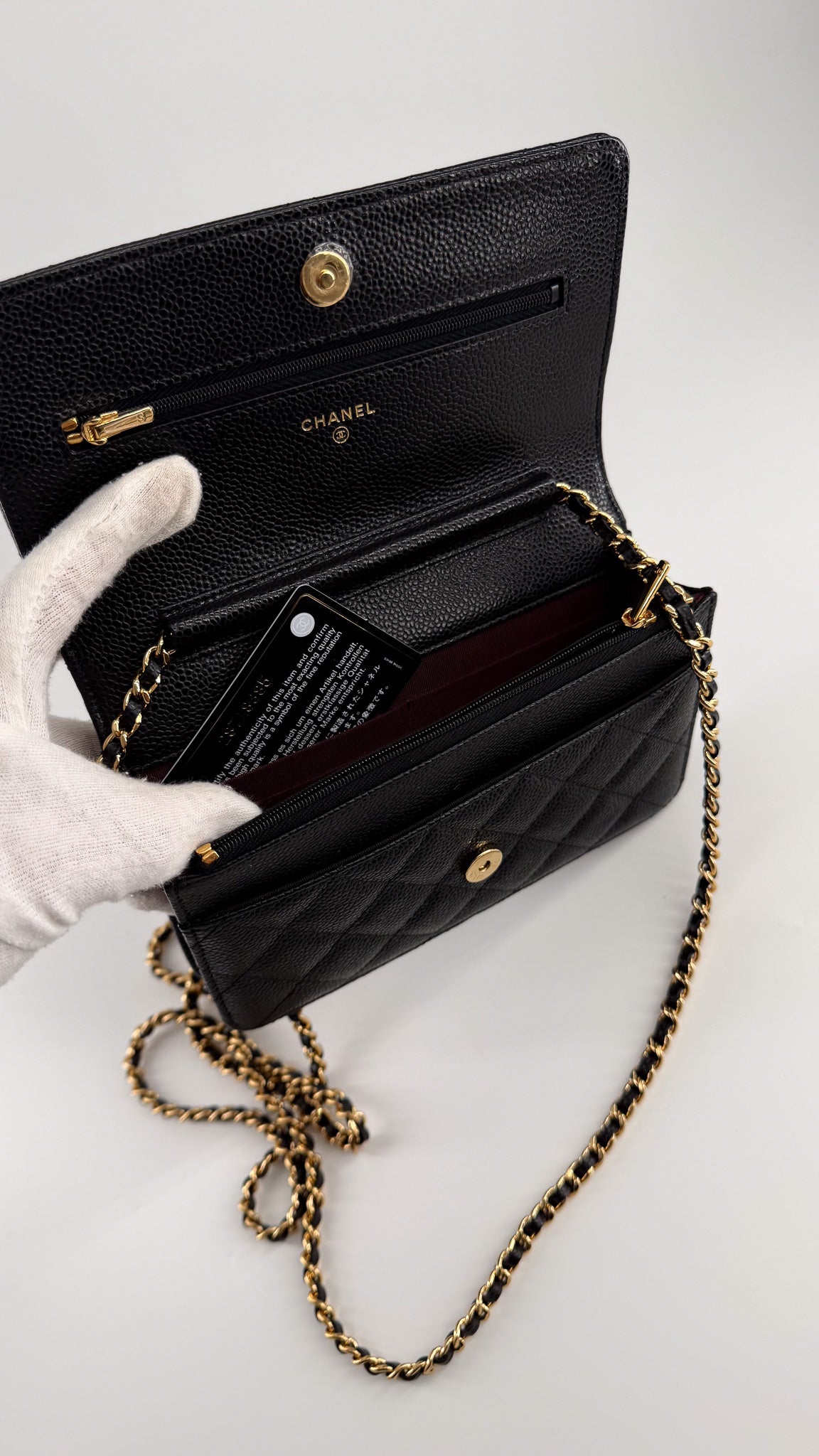 Chanel Caviar Quilted Wallet On Chain WOC Black