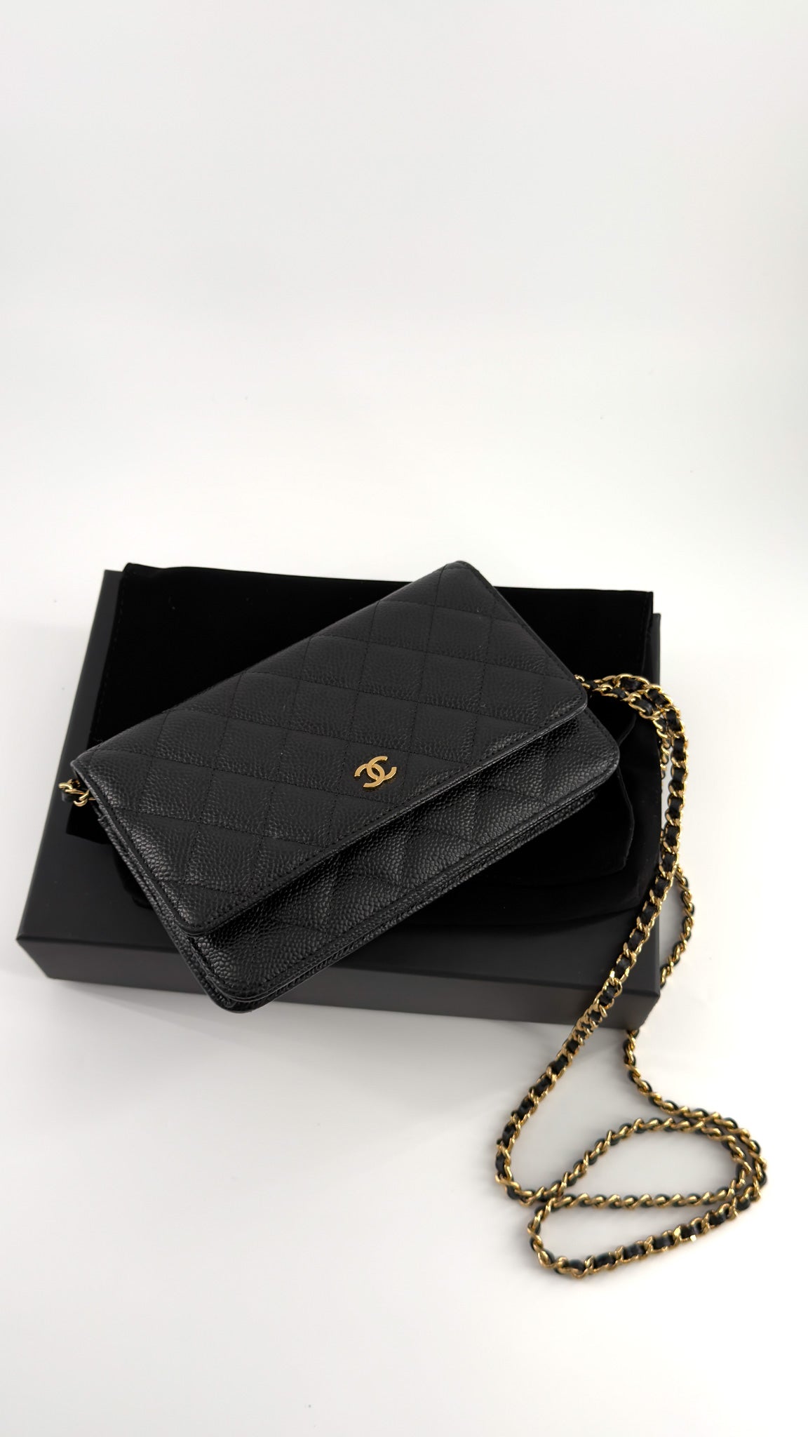 Chanel Caviar Quilted Wallet On Chain WOC Black