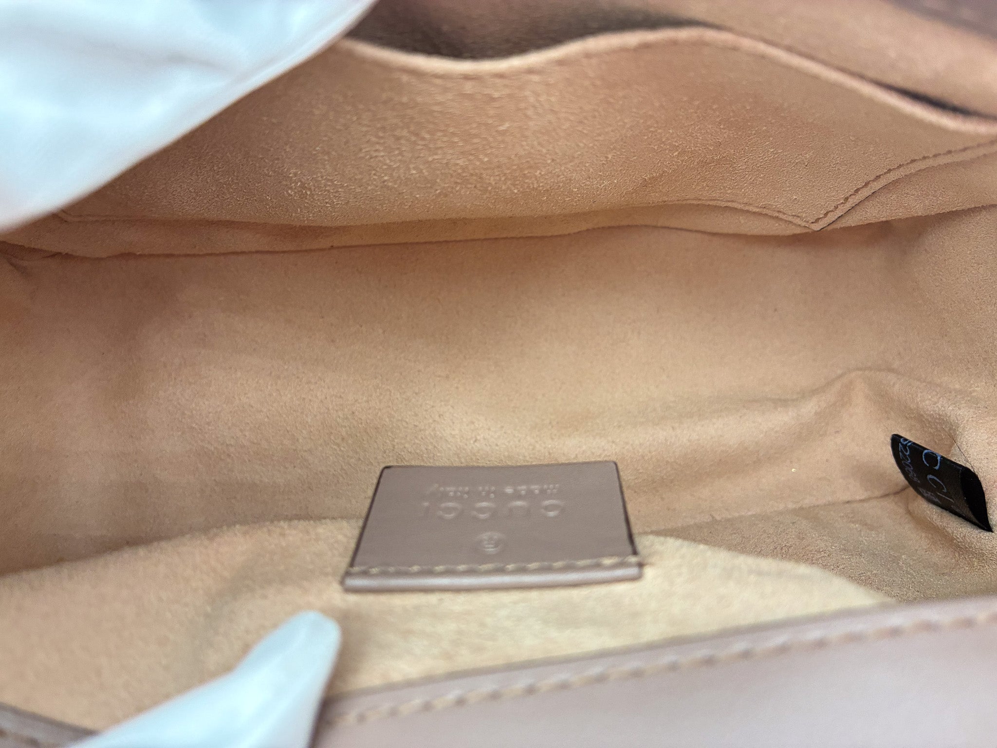 Gucci GG Marmont Mini Top Handle Bag in Dusty Pink Matelasse Chevron Leather GHW