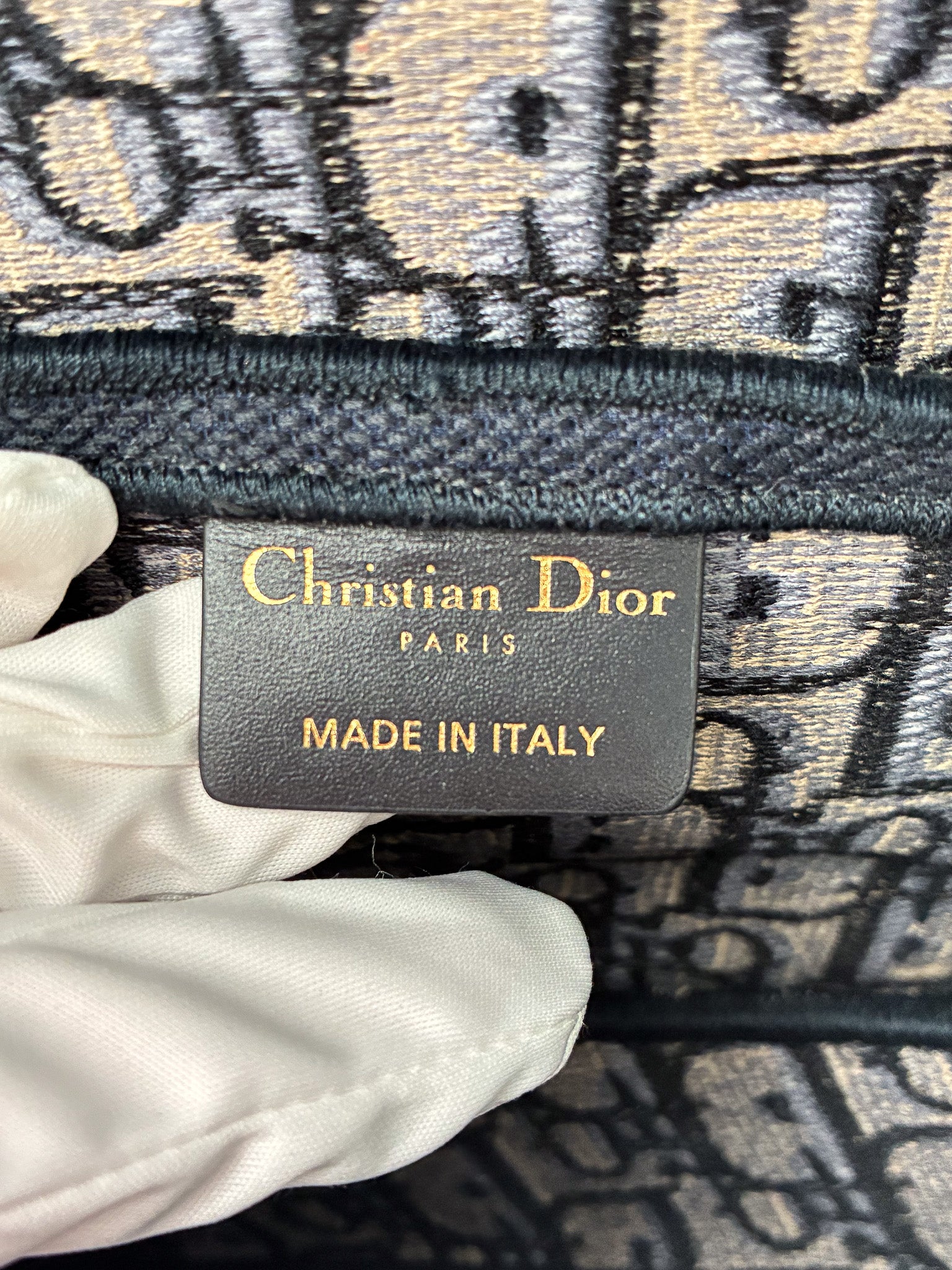 Christian Dior Saddle Bag Blue Dior Oblique Embroidery