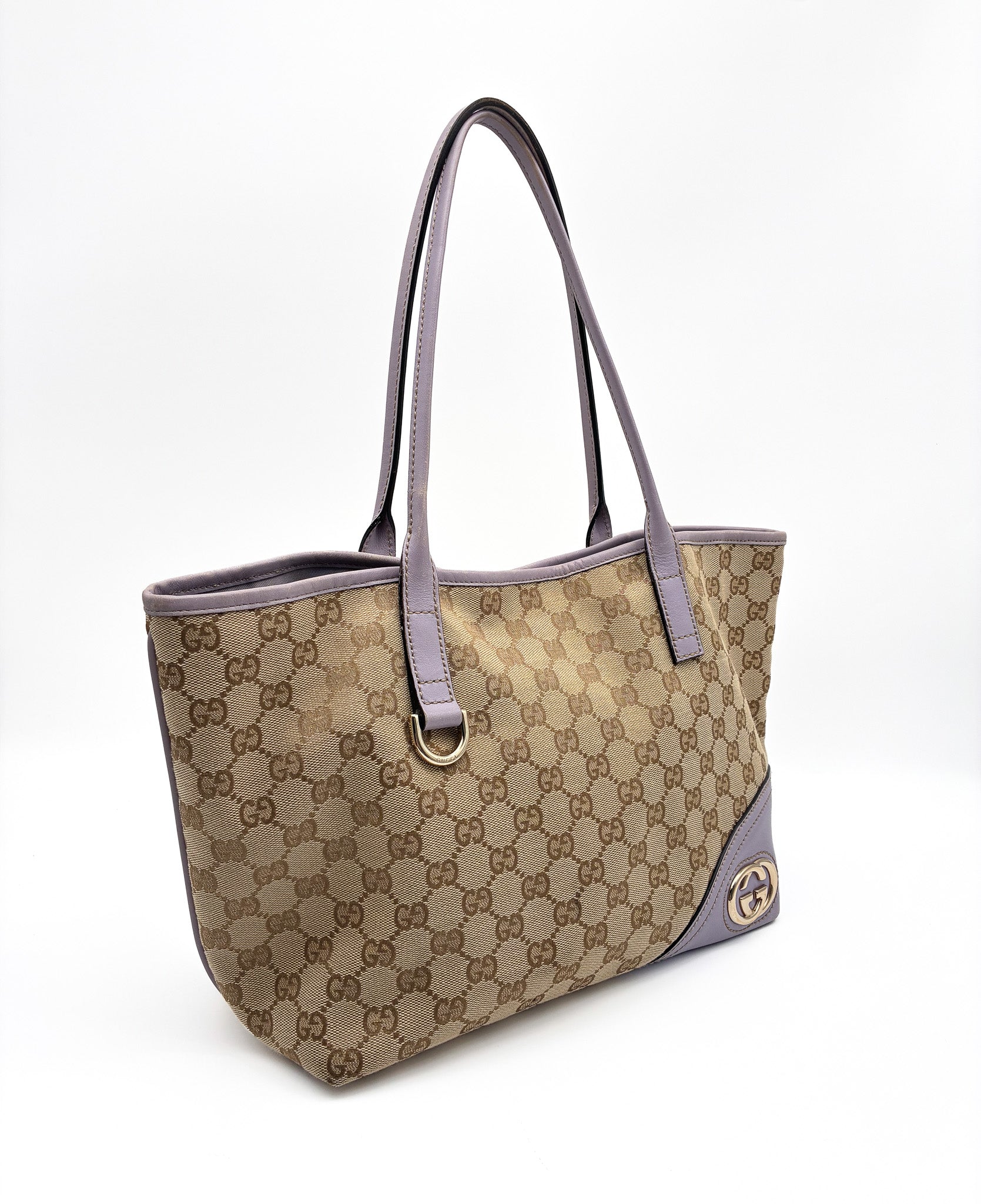 Gucci GG Canvas Small Britt Tote Handbag