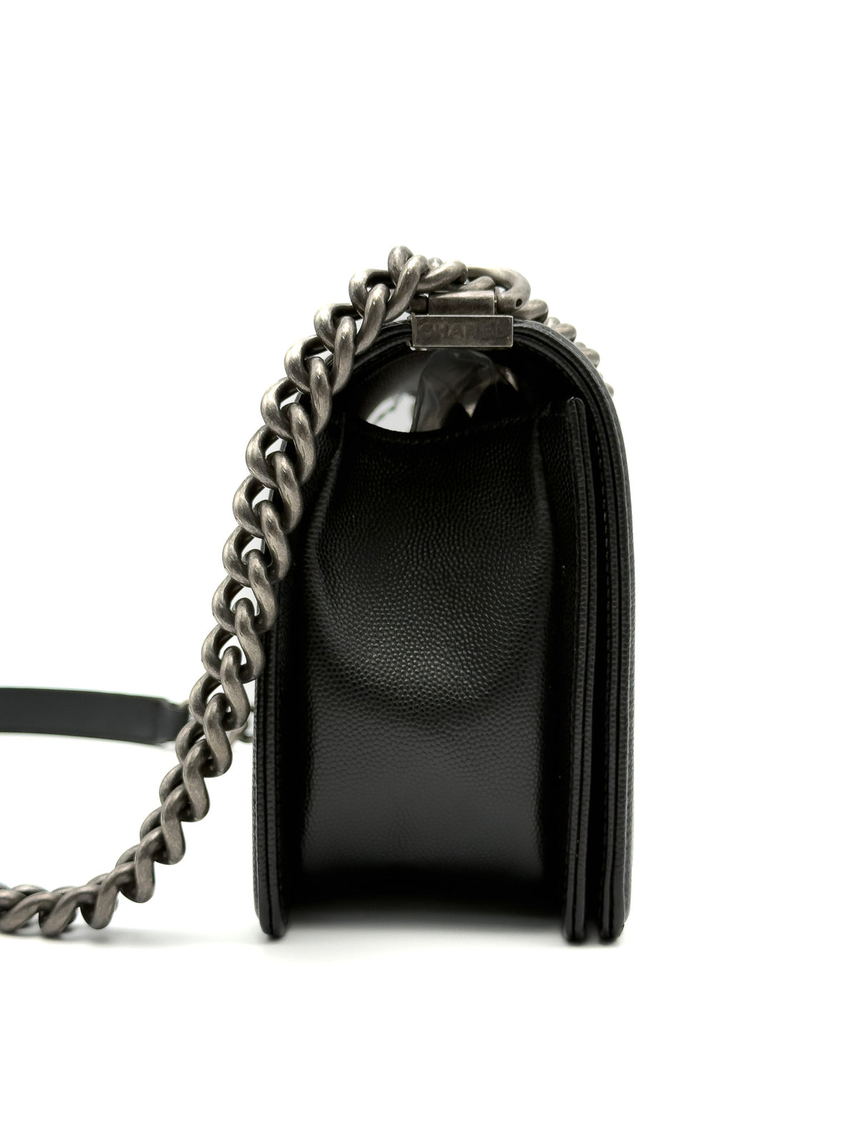 Chanel Caviar Quilted Medium Boy Flap Black Ruthenium
