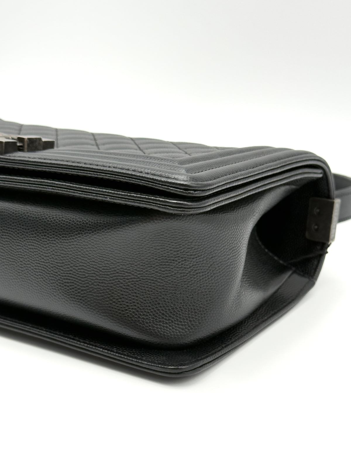 Chanel Caviar Quilted Medium Boy Flap Black Ruthenium
