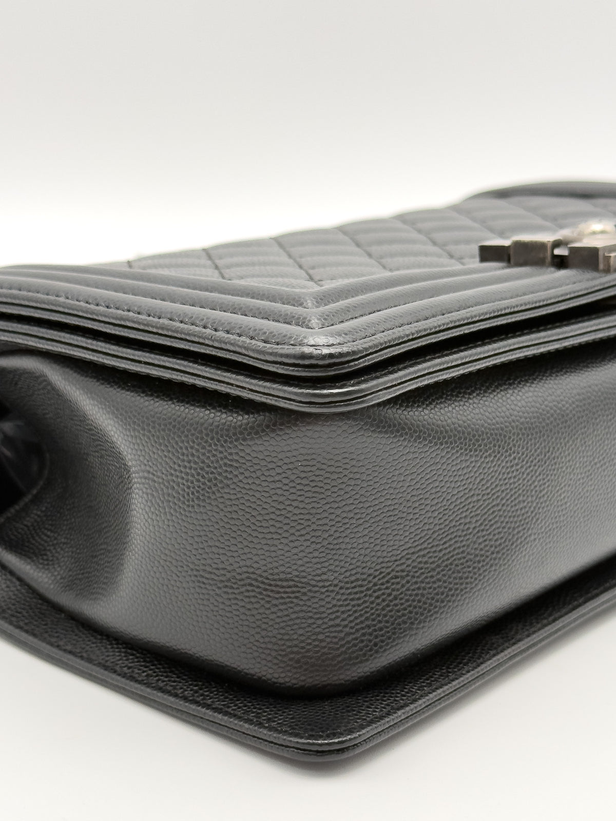 Chanel Caviar Quilted Medium Boy Flap Black Ruthenium