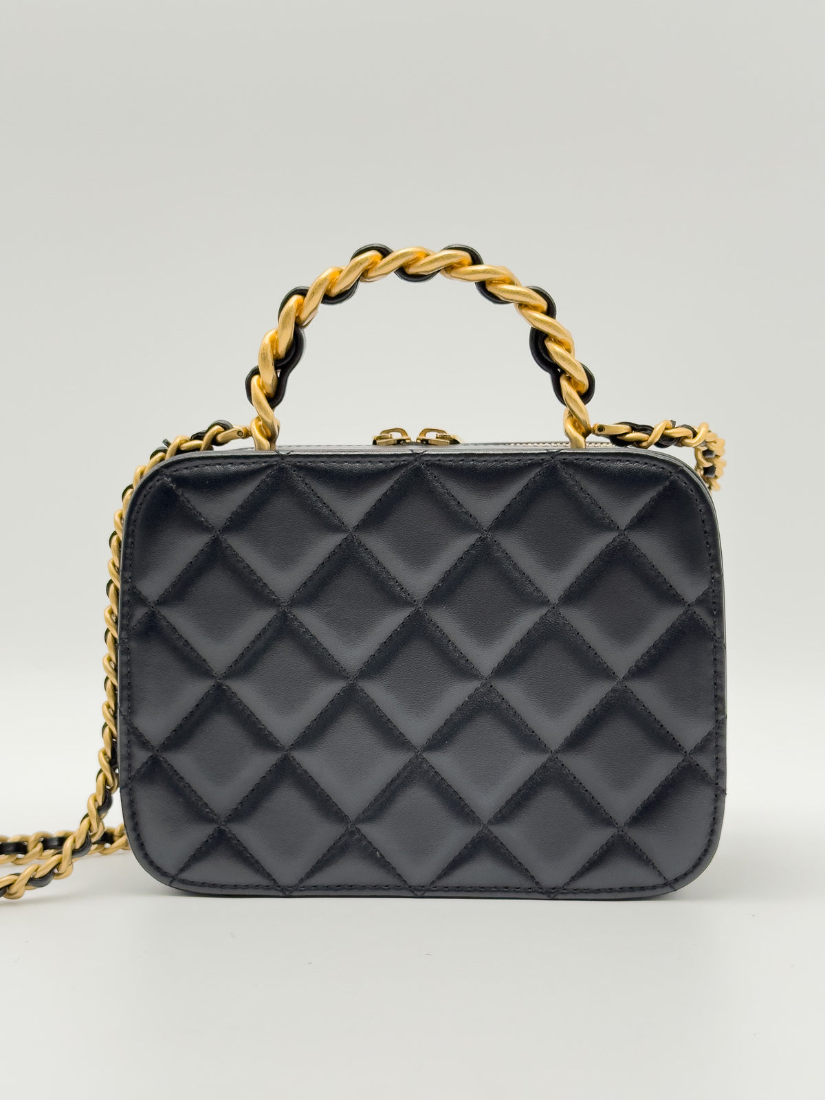 Chanel Small CC Quilted Lambskin Top Handle Vanity Case satchel