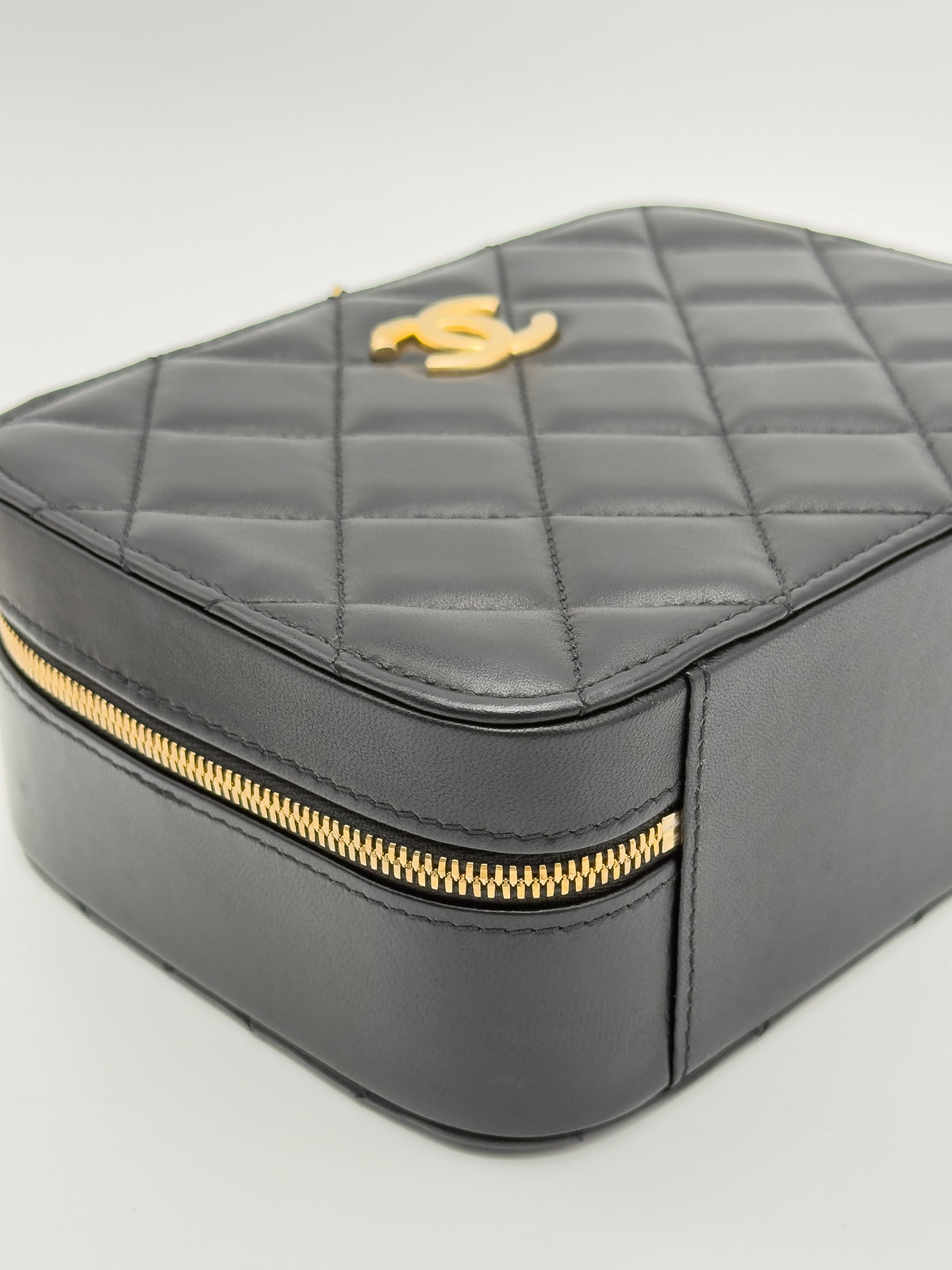 Chanel Small CC Quilted Lambskin Top Handle Vanity Case satchel