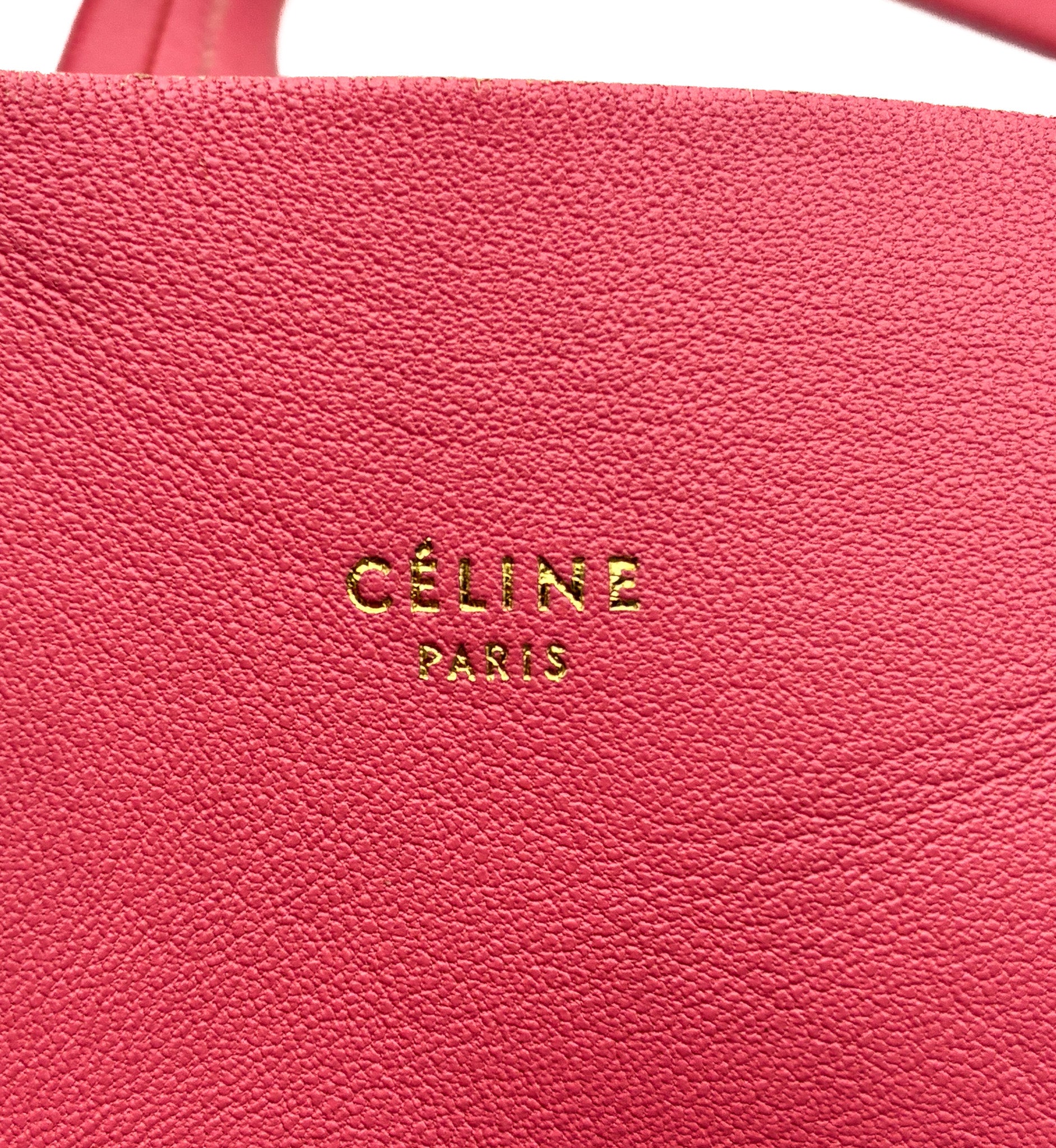 CELINE Vertical Cabas Tote Pink / Rust