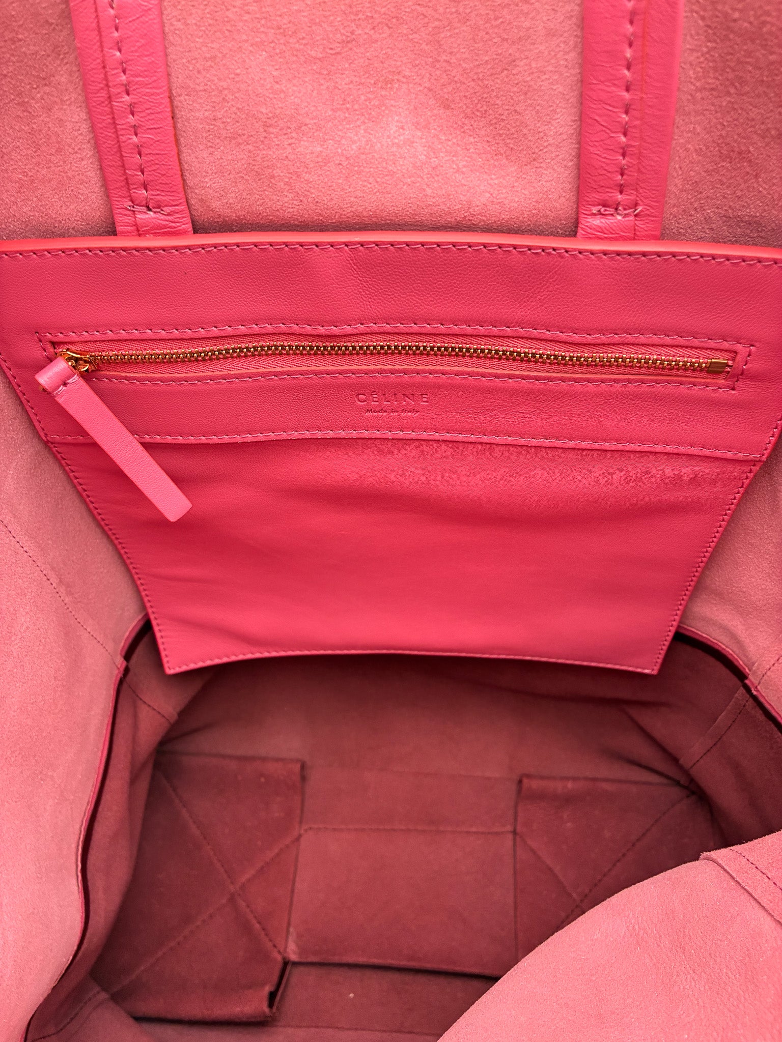 CELINE Vertical Cabas Tote Pink / Rust