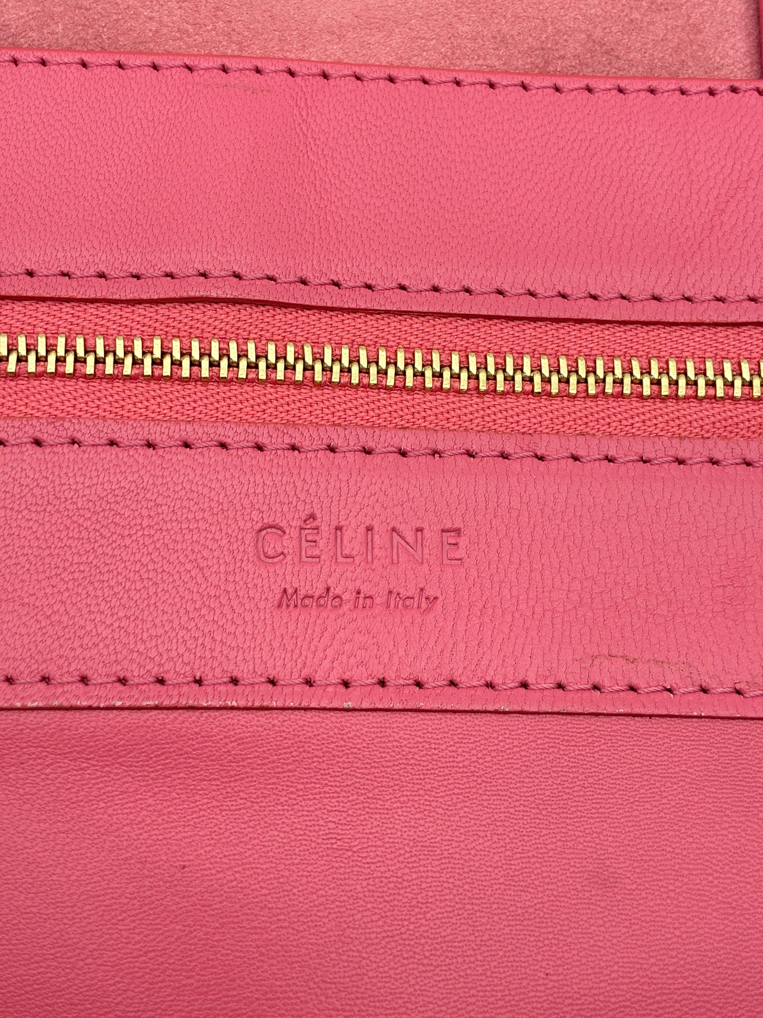 CELINE Vertical Cabas Tote Pink / Rust