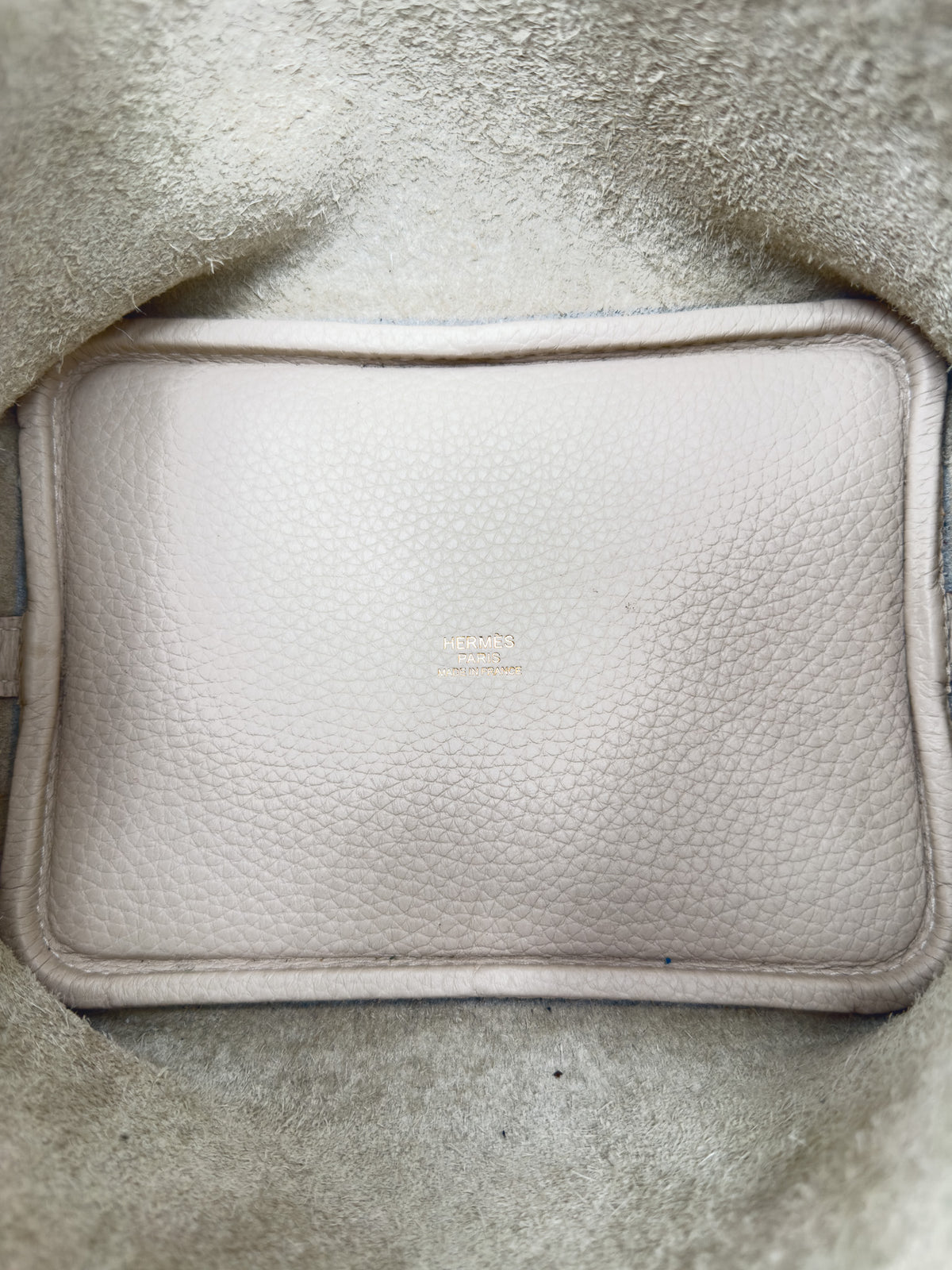 Hermes Picotin Clemence Lock 18 in light craie